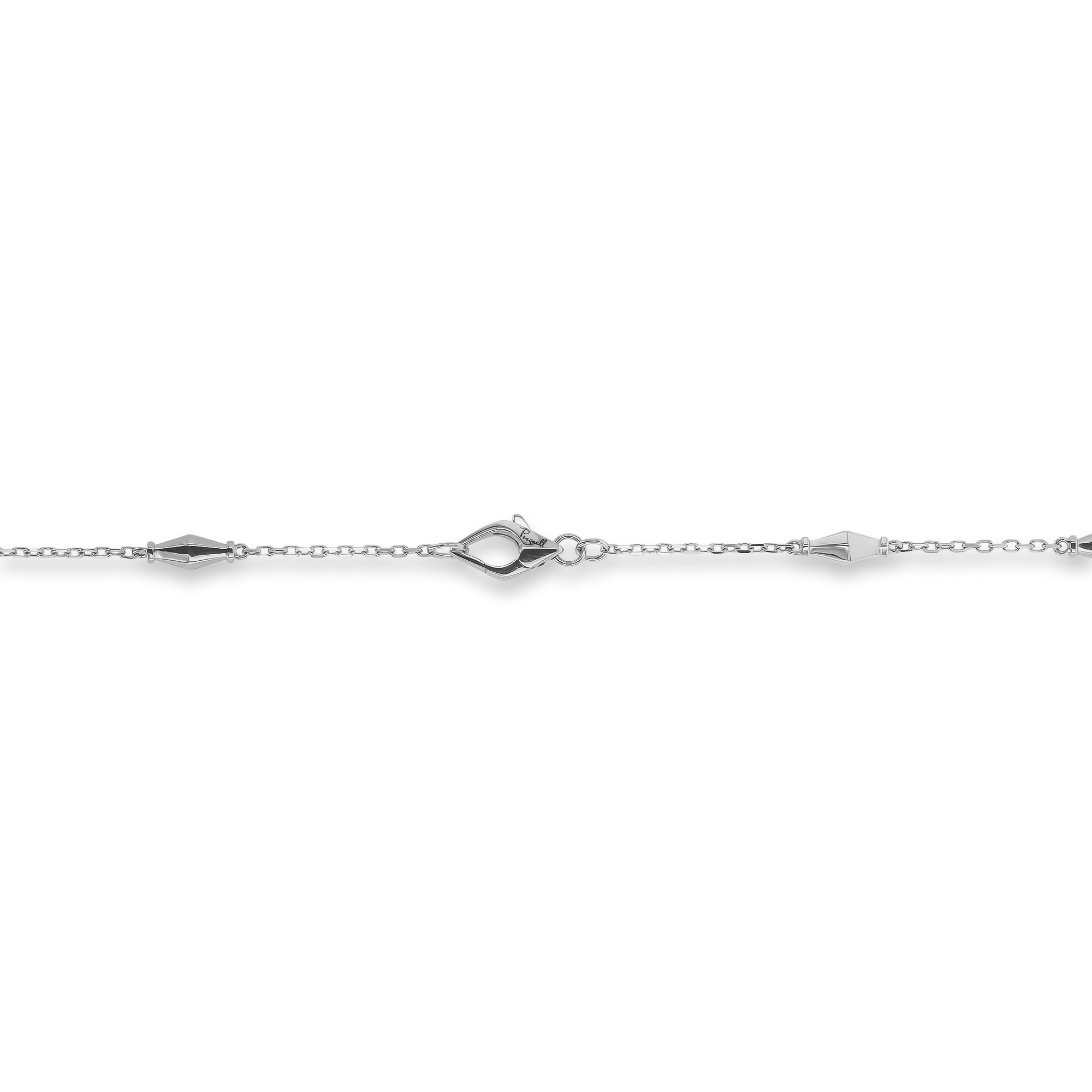 Mini-Cleopatra 0.188ct Diamond Gold Faceted Barrel Link 60cm Necklace Brilliant Cut, Pavé Set_3
