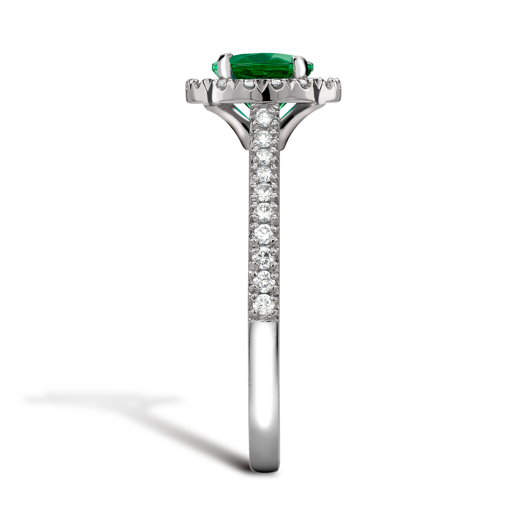 Celestial 0.69ct Emerald and Diamond Cluster Ring Brilliant cut, Claw set_4