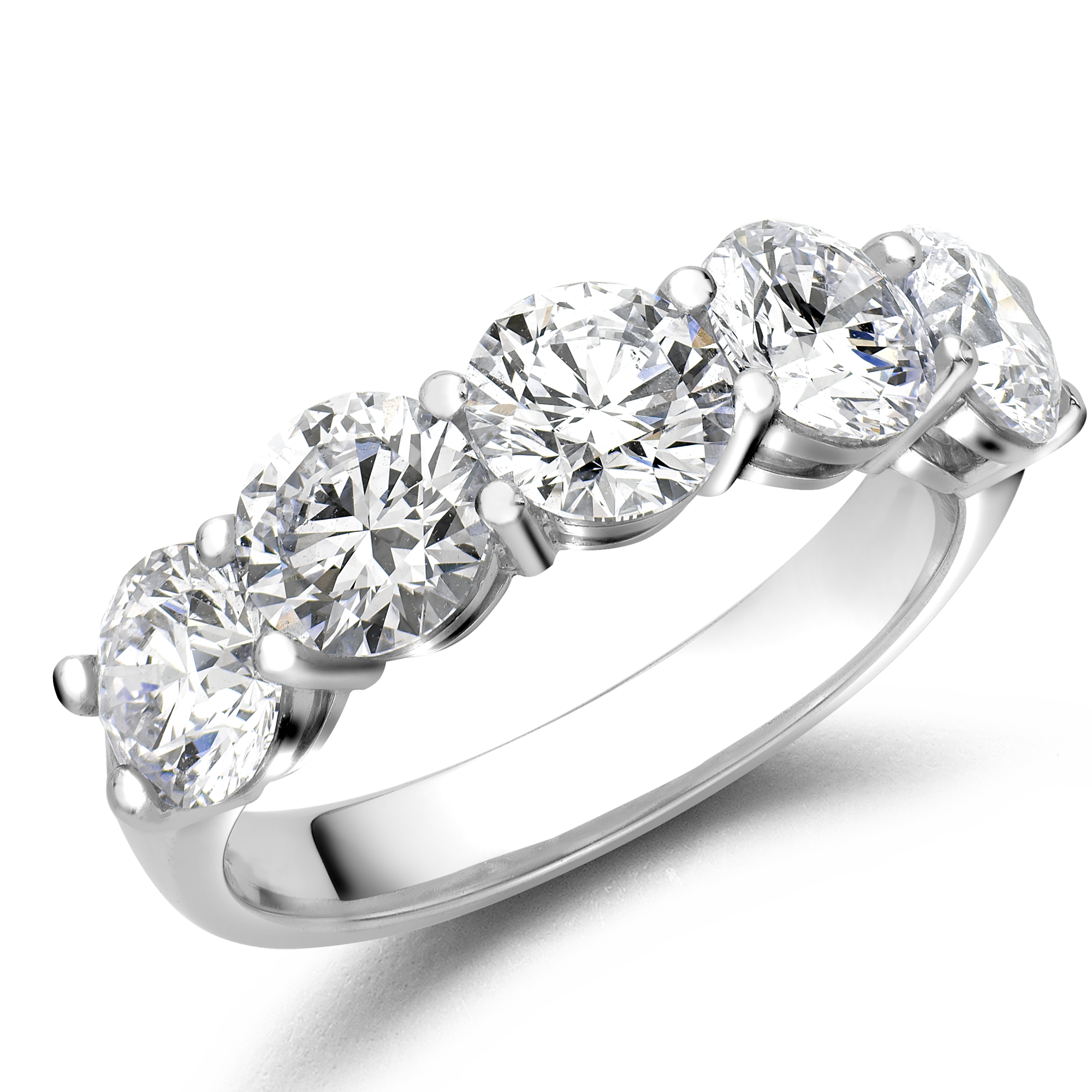 Round Brilliant Cut Diamond Five-Stone Ring Brilliant Cut, Five-Stone, Claw Set_1