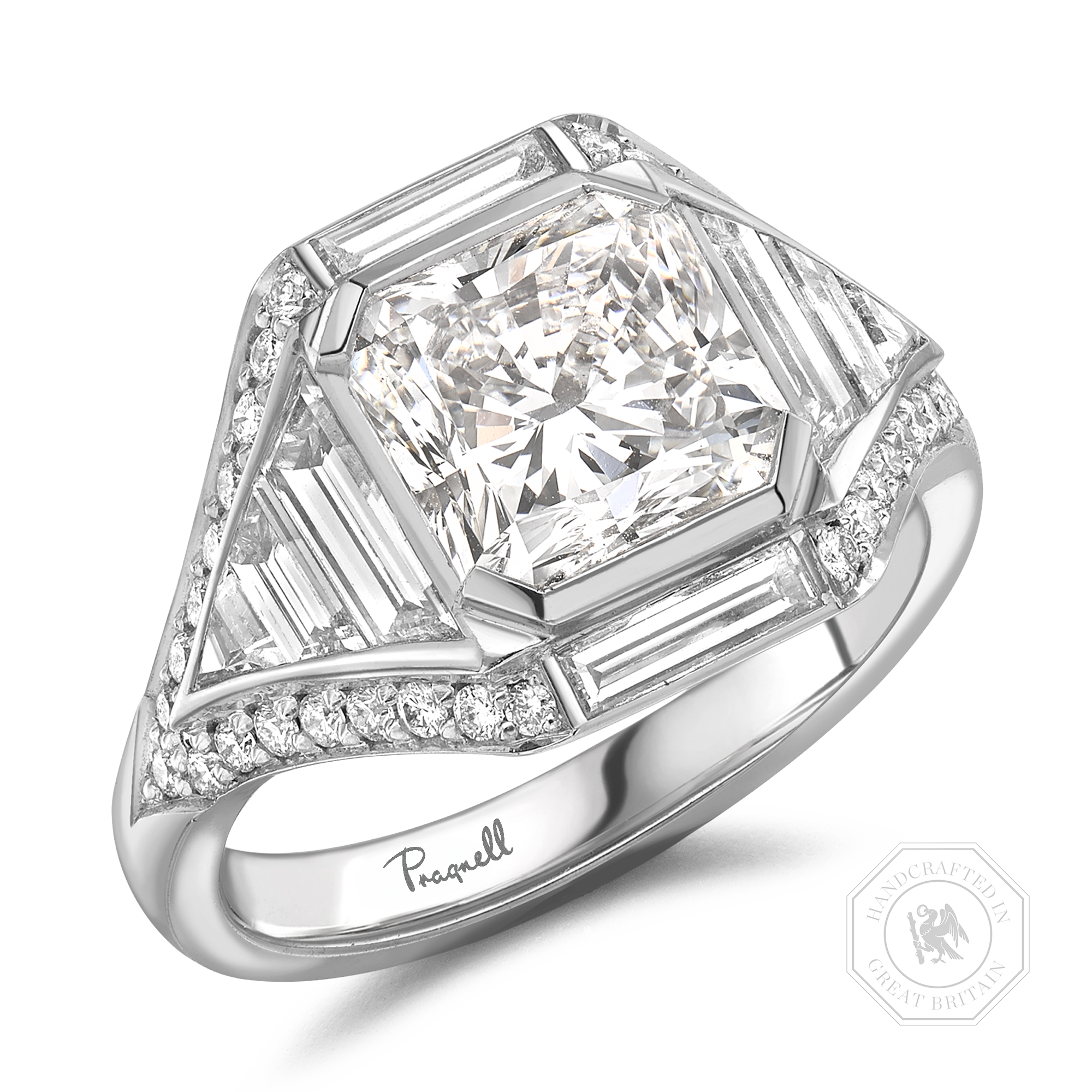 Masterpiece Astoria 3.01ct Radiant Cut Diamond Ring Radiant Cut, Channel Set_1