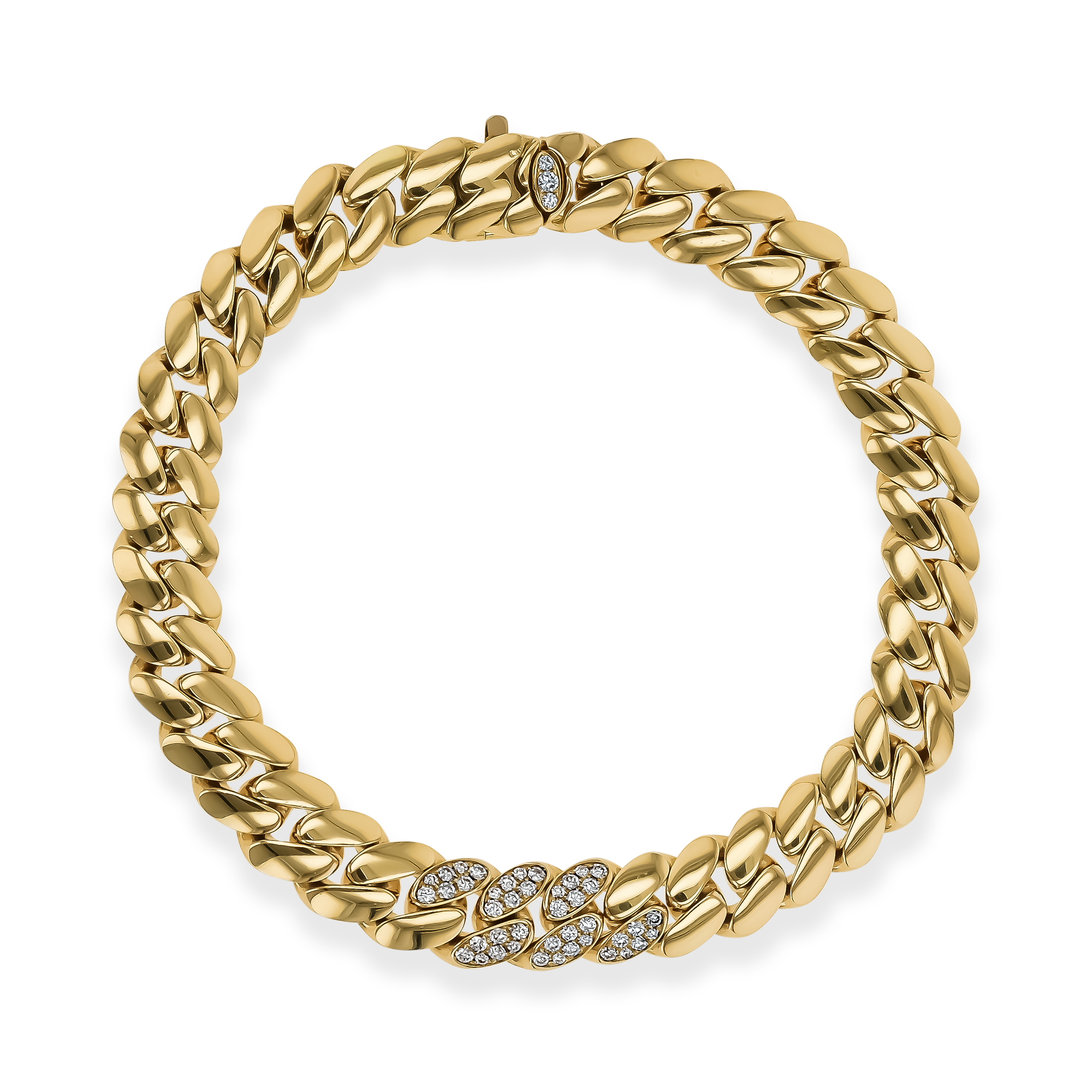 Fusion Polished Curb Link Bracelet (21cm) Brilliant Cut, Pave Set_2