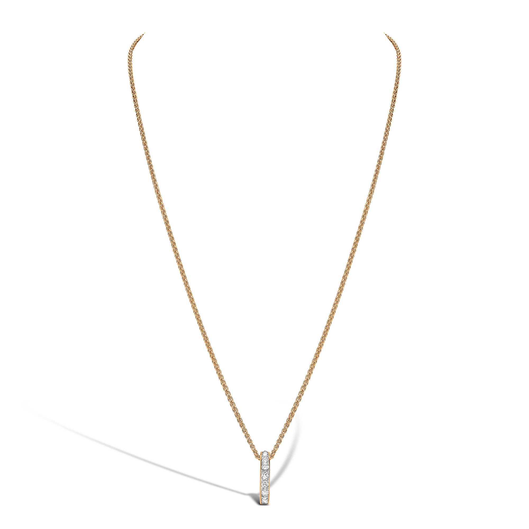 RockChic Diamond Bar Pendant Princess Cut, Channel Set_2