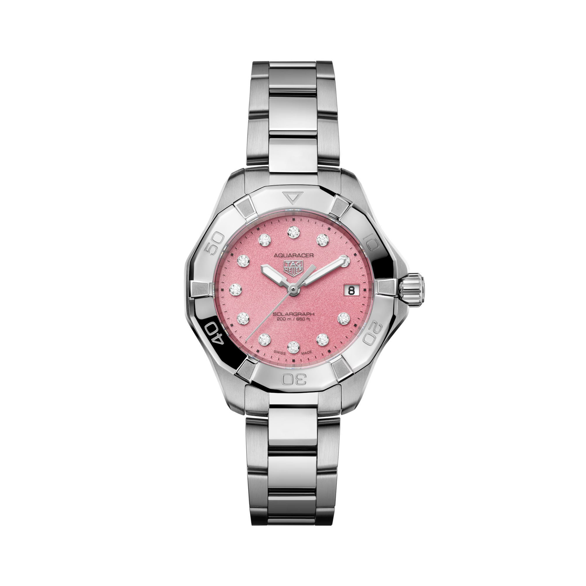 Tag Heuer Aquaracer Professional 200 34mm, Pink Dial, Diamond Numerals_1