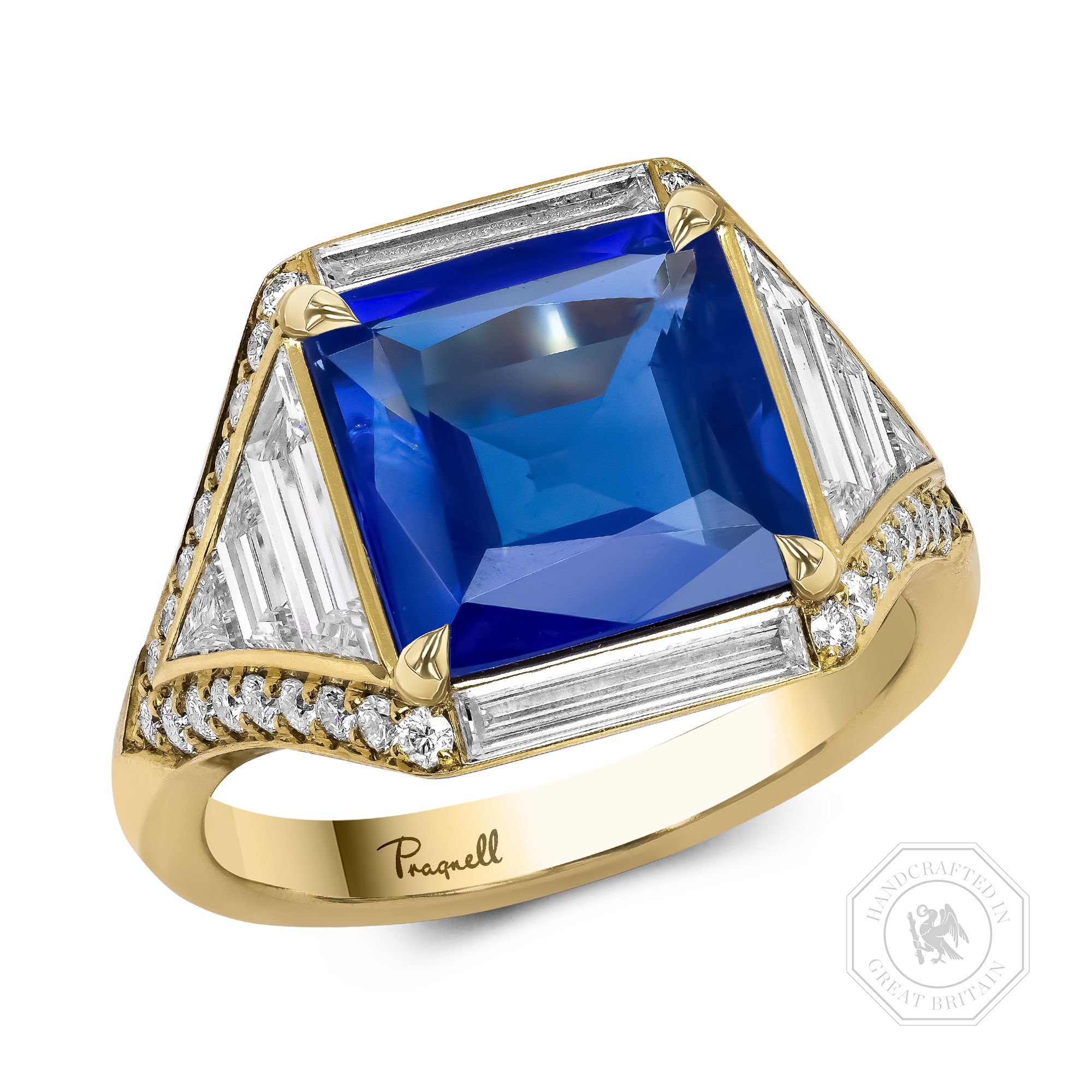 Masterpiece Astoria 4.167ct Kashmir Sapphire and Diamond Ring Square Cut, Claw Set_1