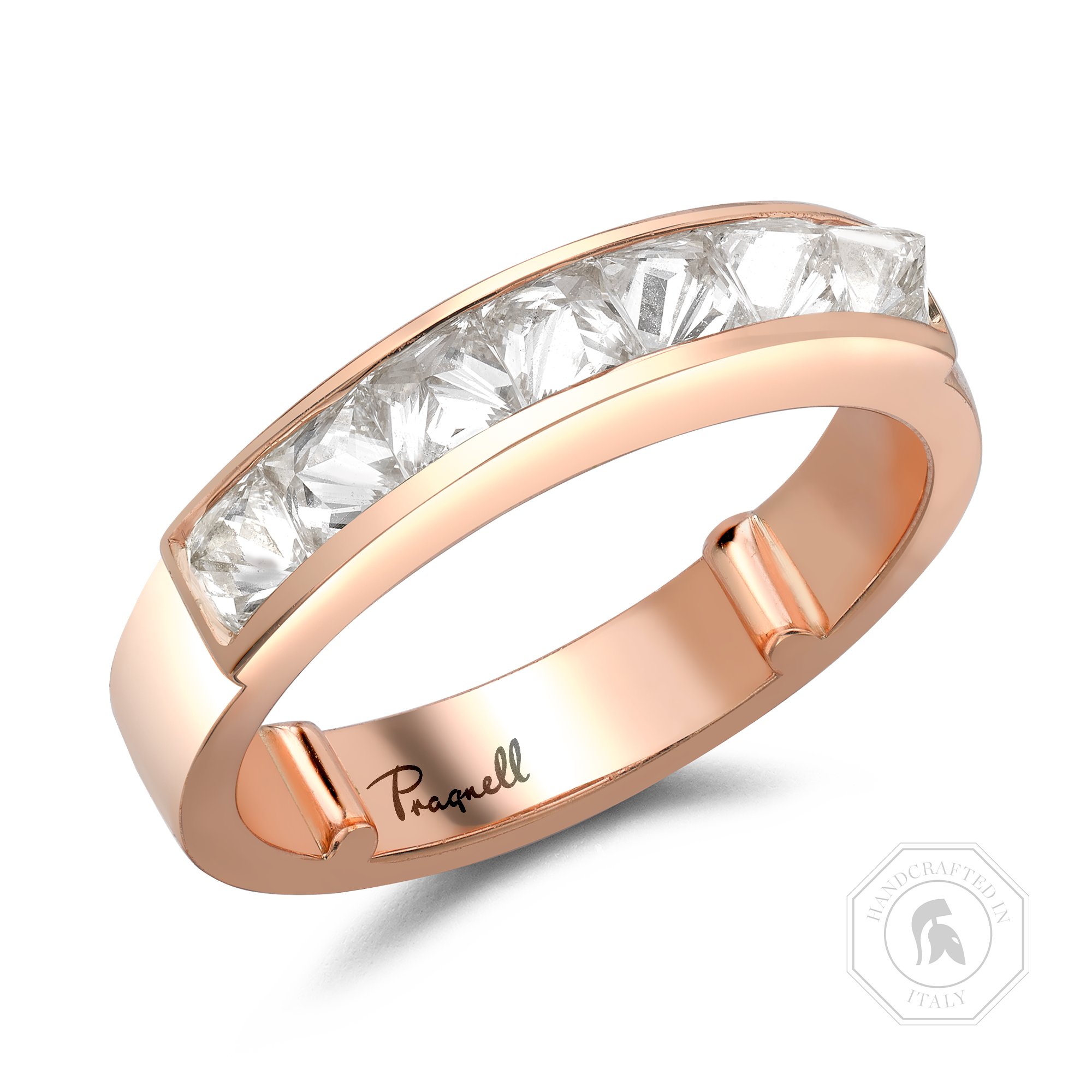 RockChic 1.05ct Diamond Domed Seven Stone Ring Inverted Princess Cut, Channel Set_1