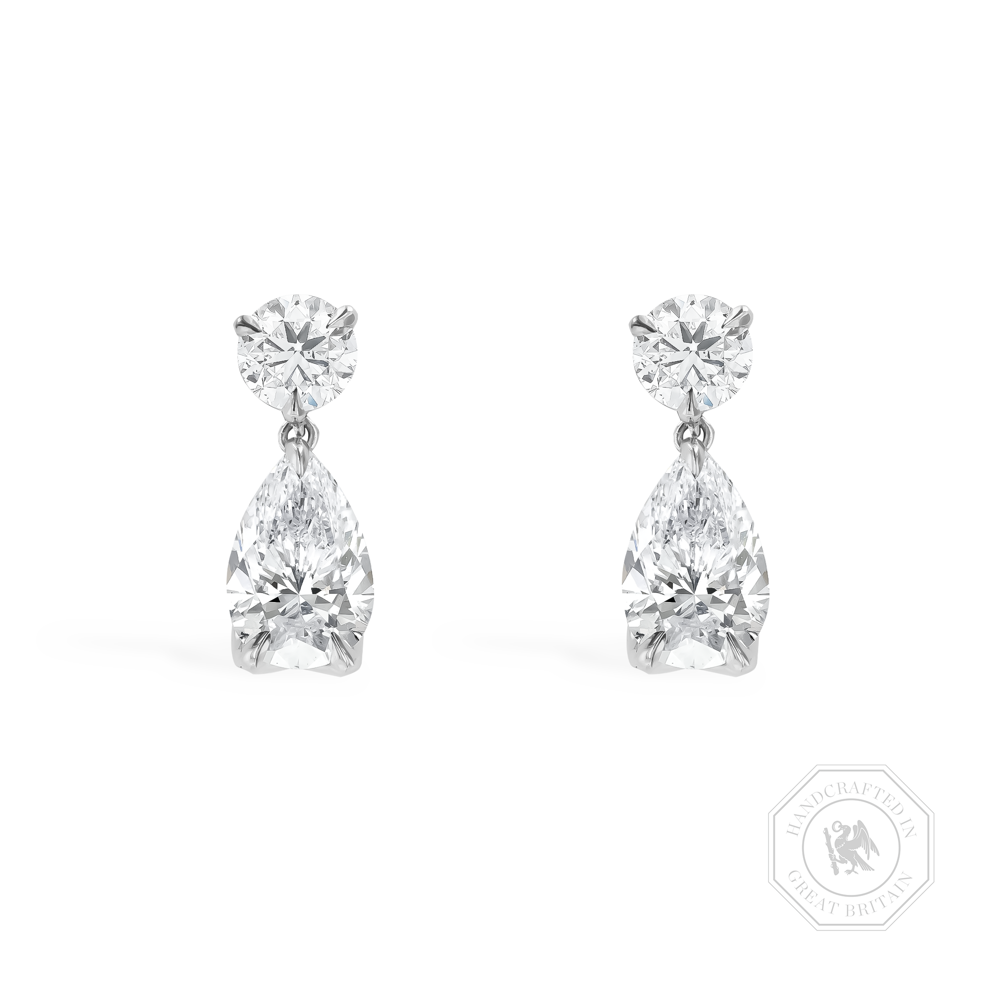 Pear Cut 2.05ct Diamond Drop Earrings Pear Cut, Claw Set_1