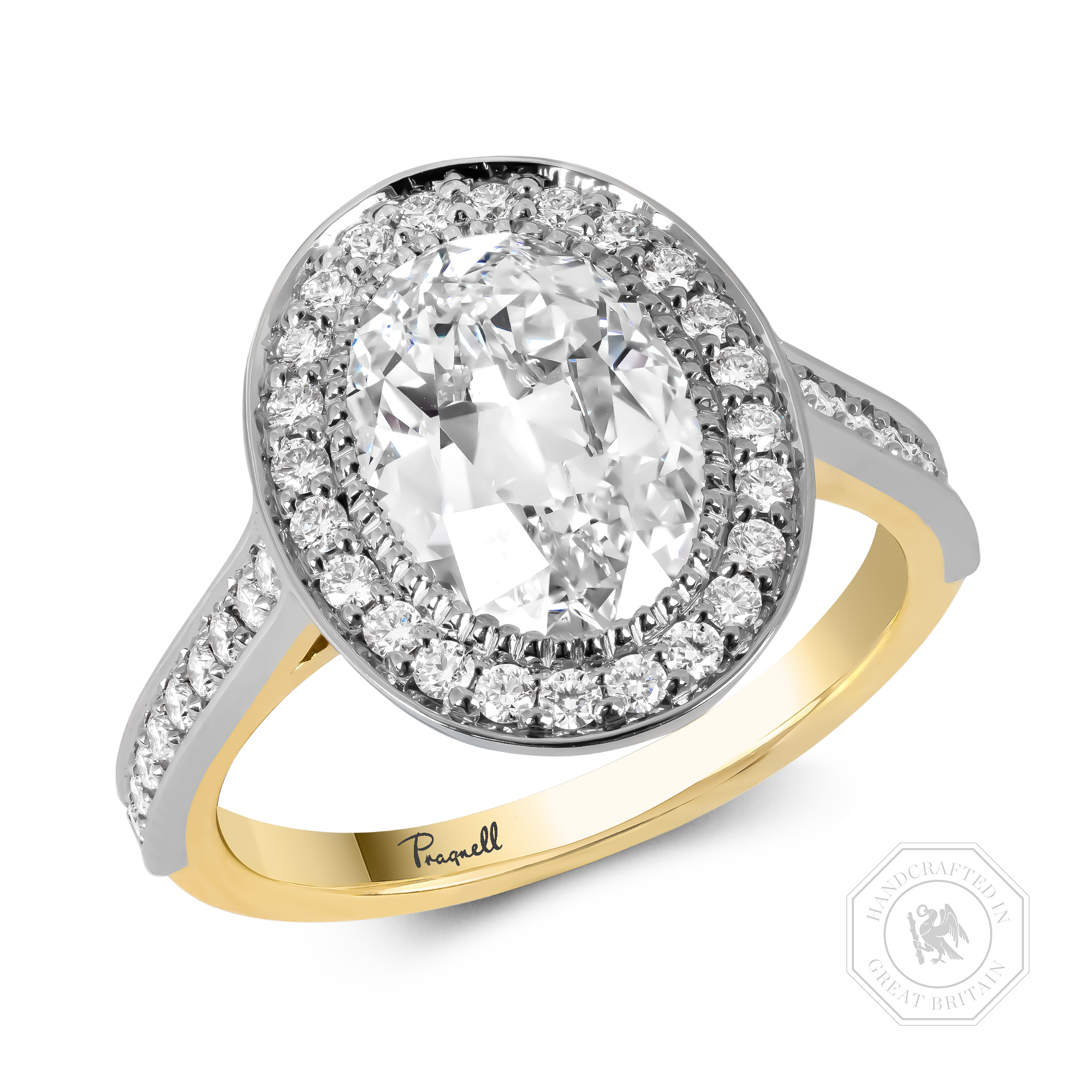 Oval Cut 2.32ct Diamond Cluster Ring Oval Cut, Grain Set_1