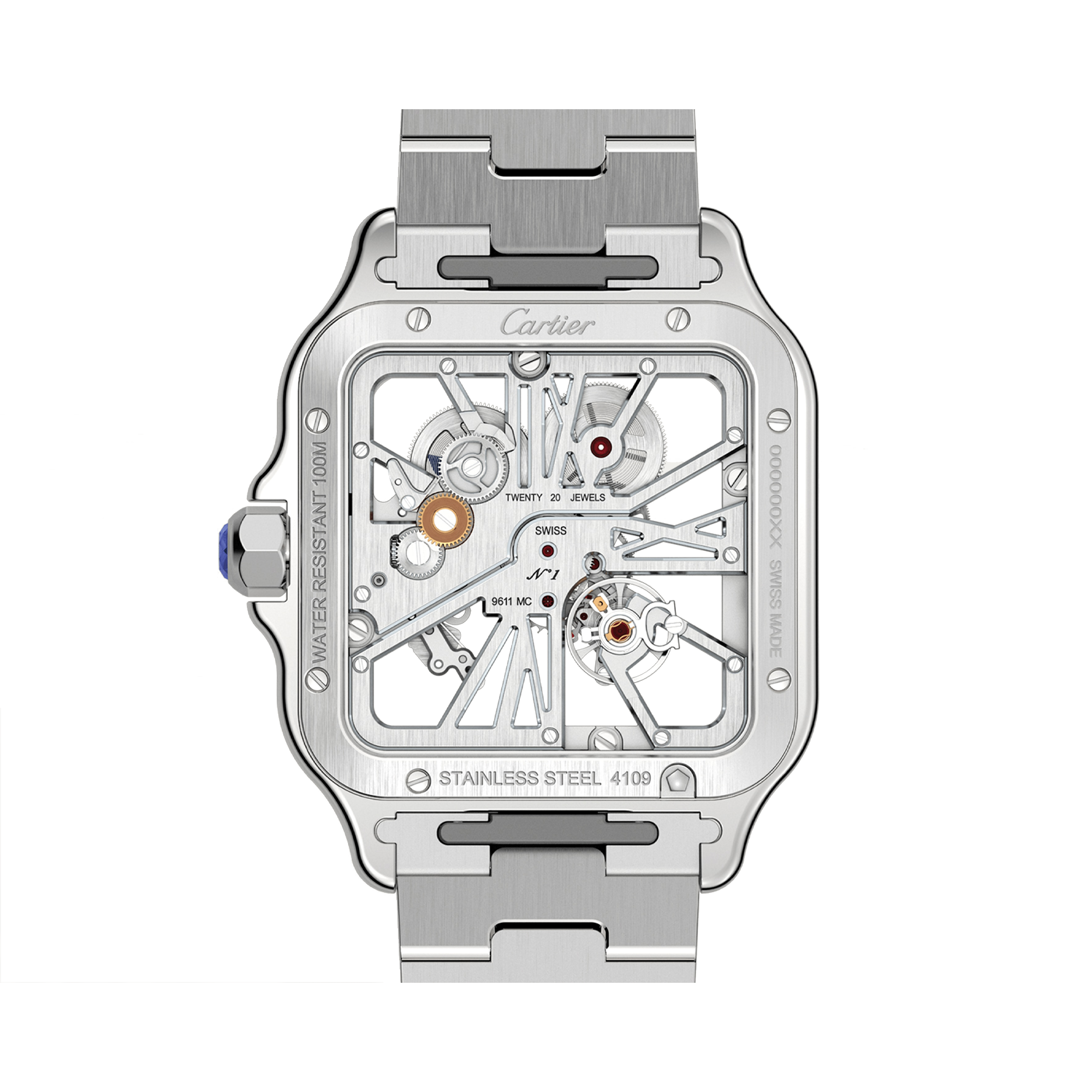 Cartier Santos de Cartier 39.8mm, Skeleton Dial, Roman Numerals_3