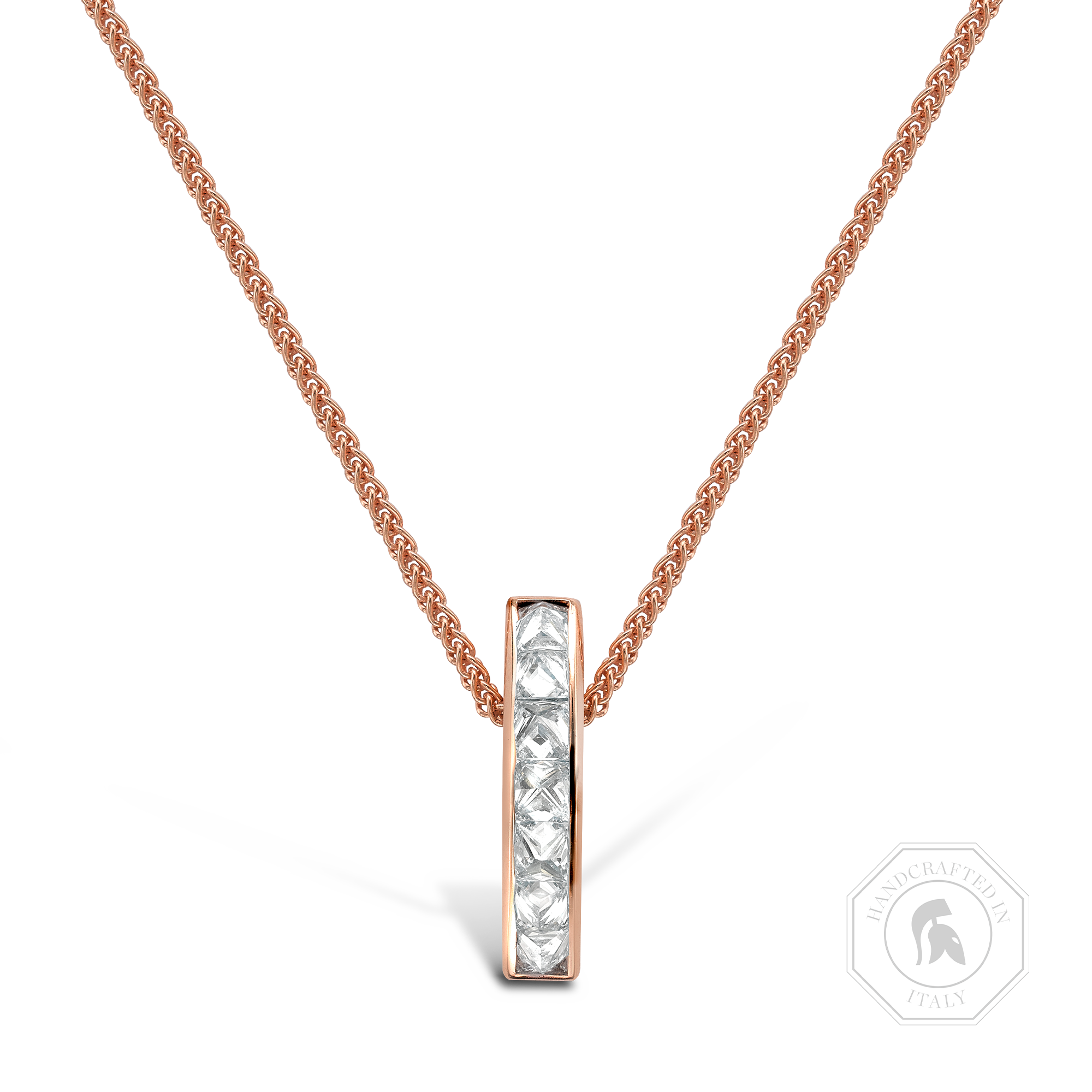 RockChic Diamond Bar Pendant Princess Cut, Channel Set_1