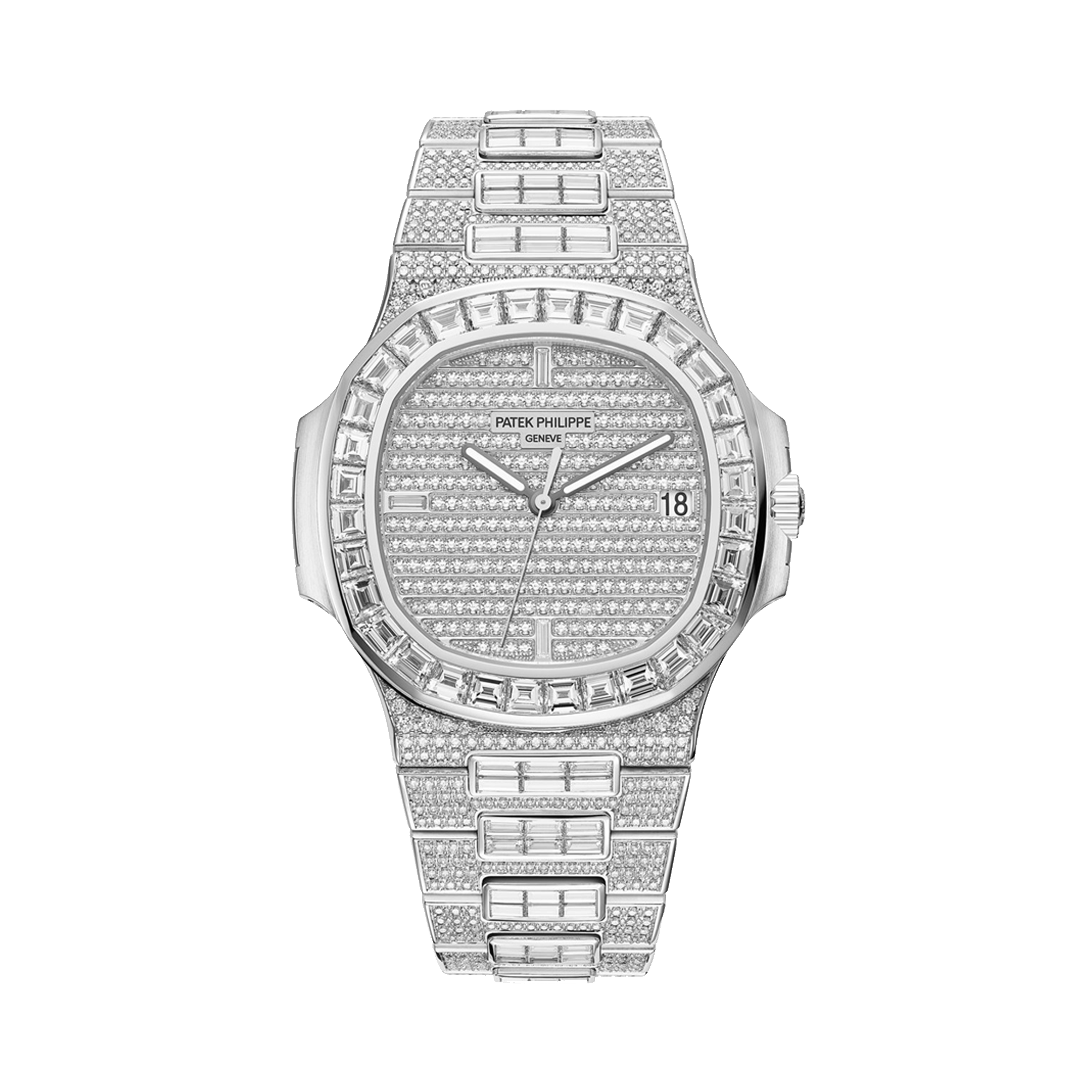 Patek Philippe Nautilus 40mm, Pavé Diamond Dial, Diamond Numerals_1