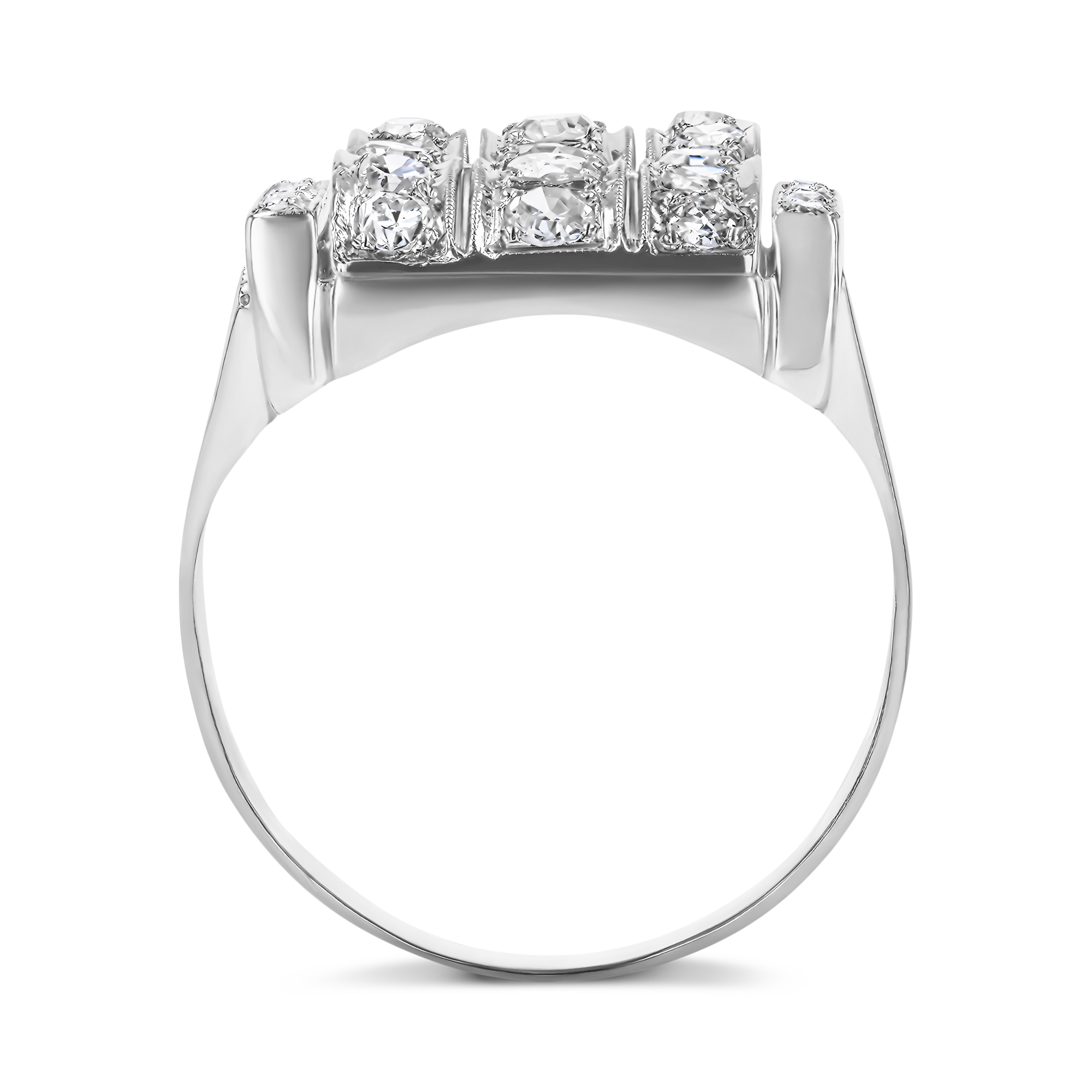 Old European Cut Diamond Cluster Ring Old European Cut, Pave Set_3