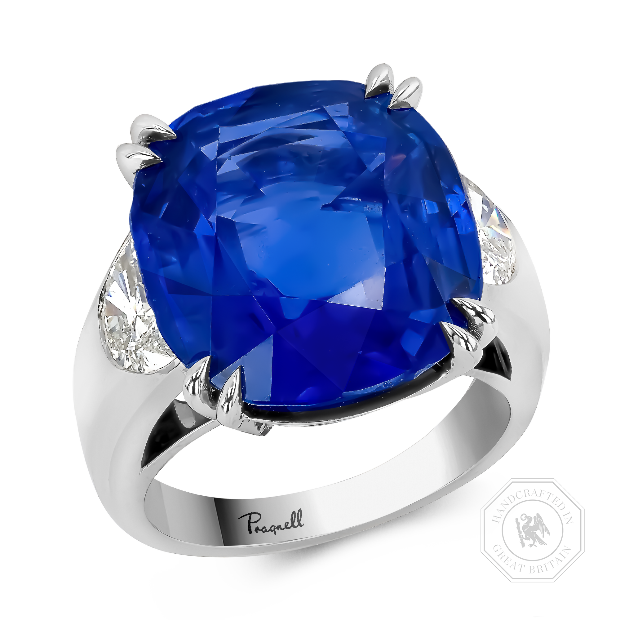 Masterpiece 16.04ct Burma Sapphire and Diamond Ring Antique Cushion Cut, Claw Set_1