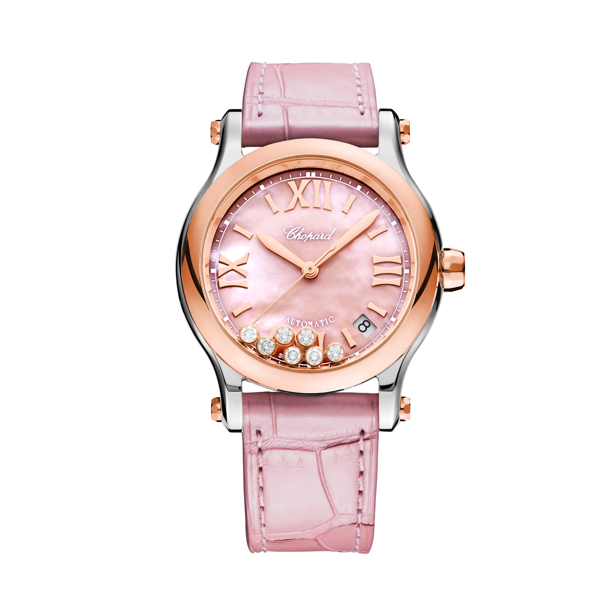 Chopard Happy Sport 36 36mm, Pink Mother of Pearl Dial, Baton/Roman Numerals_1
