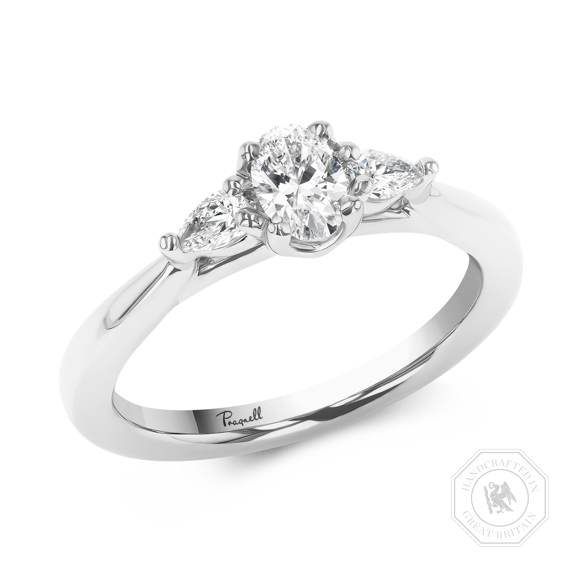 Classic 0.30ct Oval Three Stone Ring Oval Cut, Claw Set_1