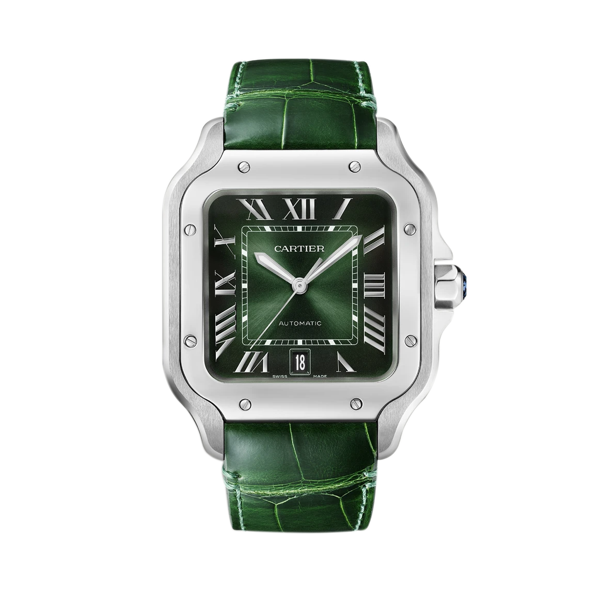 Cartier Santos de Cartier 35mm, Green Dial, Roman Numerals_2