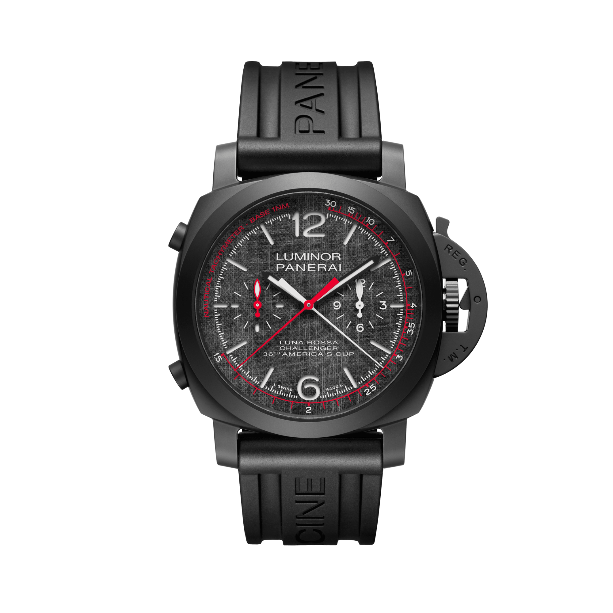 Luminor Luna Rossa Chrono Flyback - 44mm Grey Dial, Arabic/Baton Numerals_3