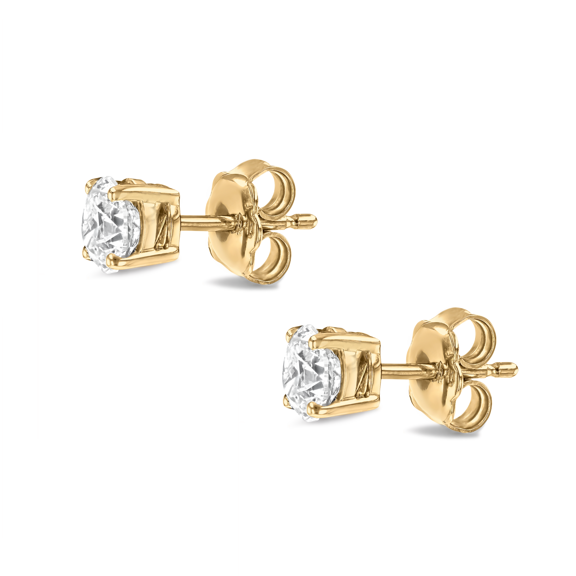 Brilliant Cut Diamond Earrings Stud Earrings with 4 Claw Setting_2