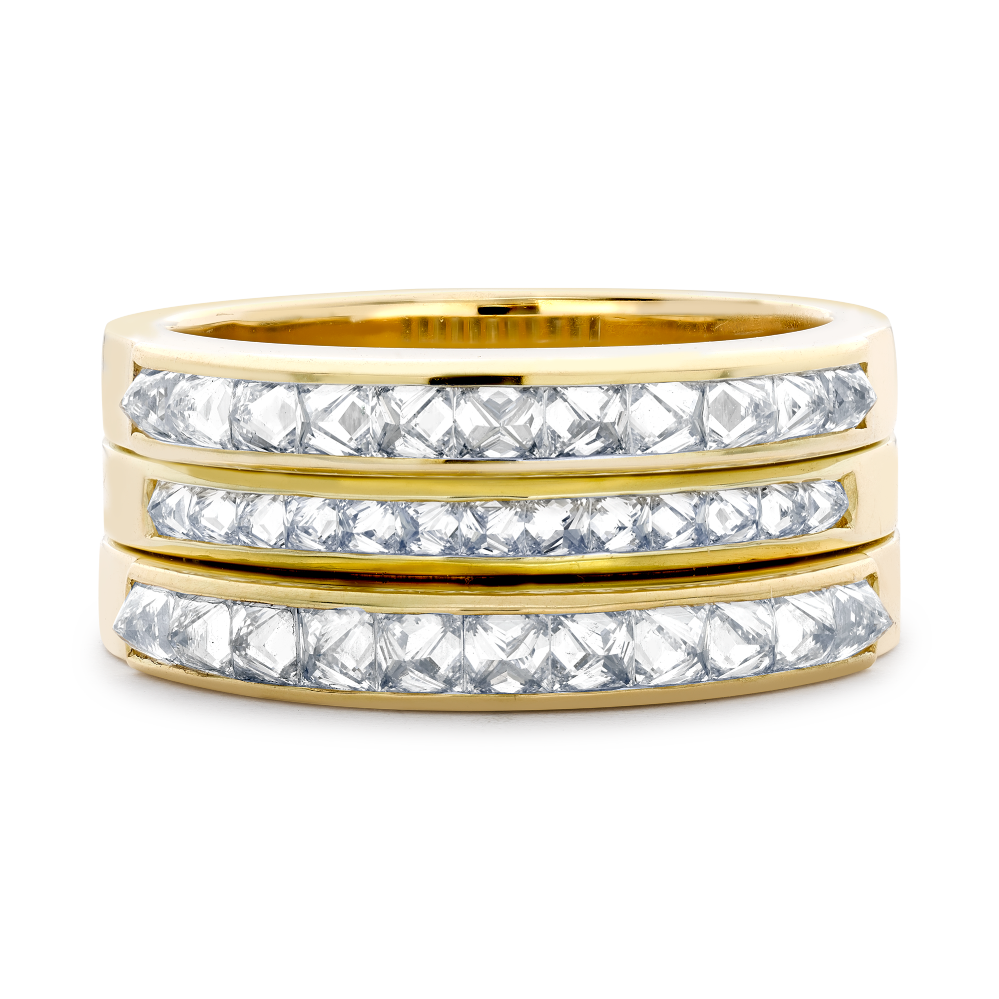 Three Row RockChic Ring Princess Cut, Channel Set_2