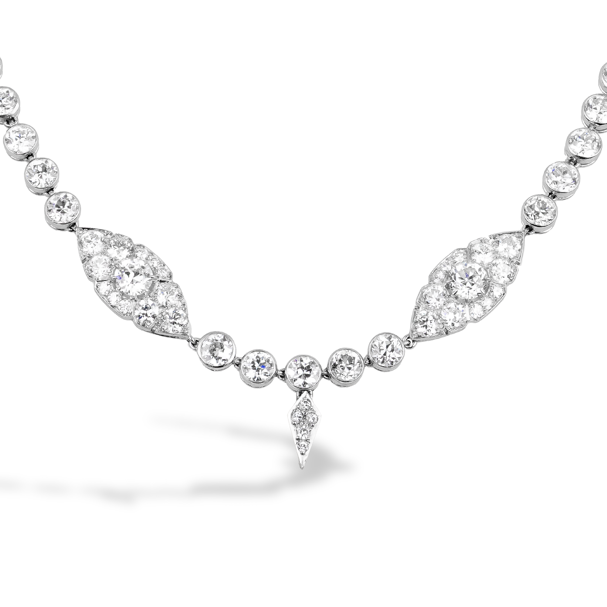 Old European Cut Diamond Necklace Old European Cut, Claw Set_2