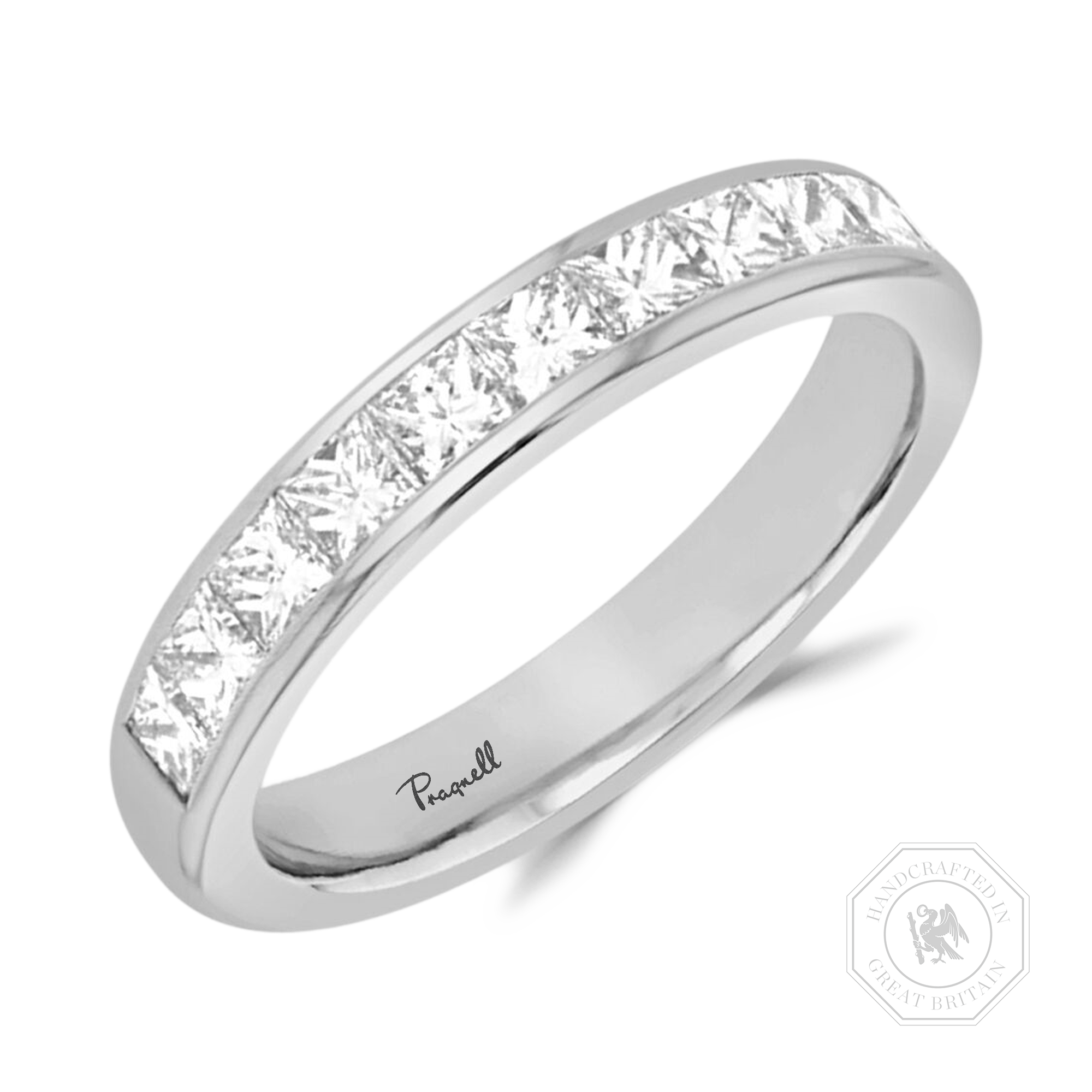 Classic 1.20ct Diamond Half Eternity Ring Princess Cut, Channel Set_1