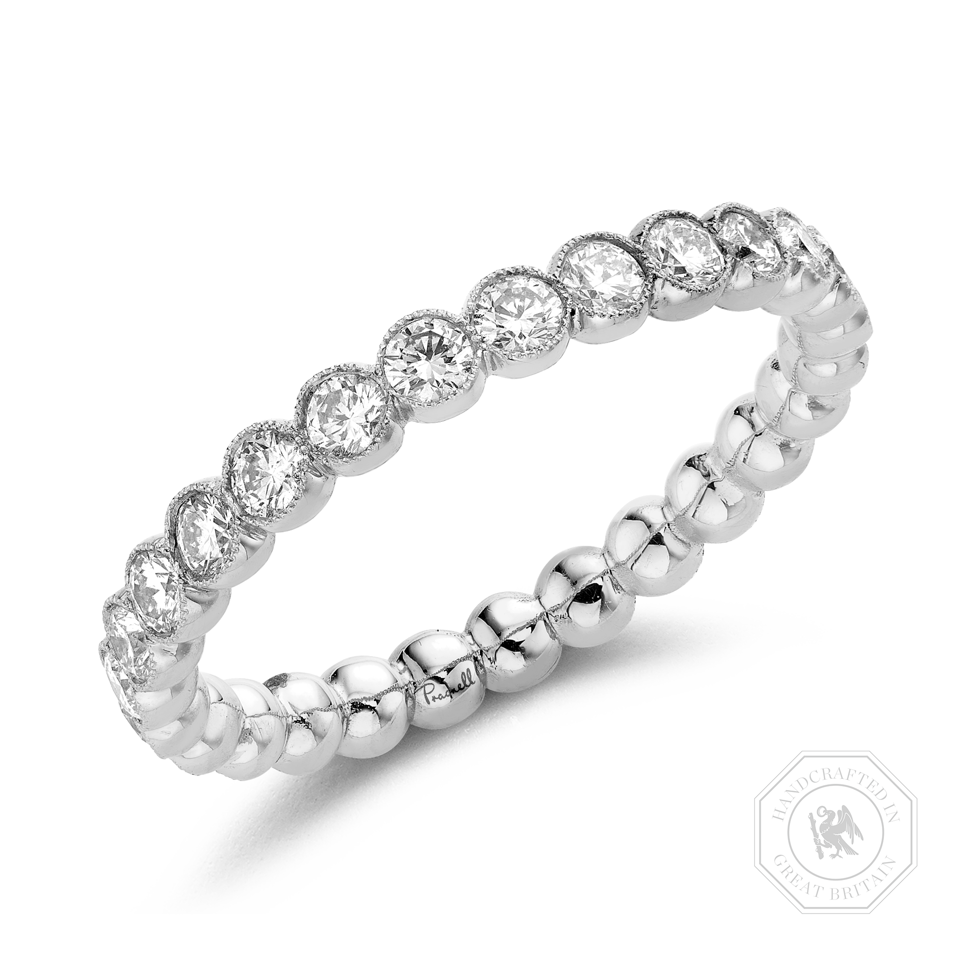 Diamond Dot 0.98ct Full Eternity Ring Brilliant Cut, Millegrain Set_1