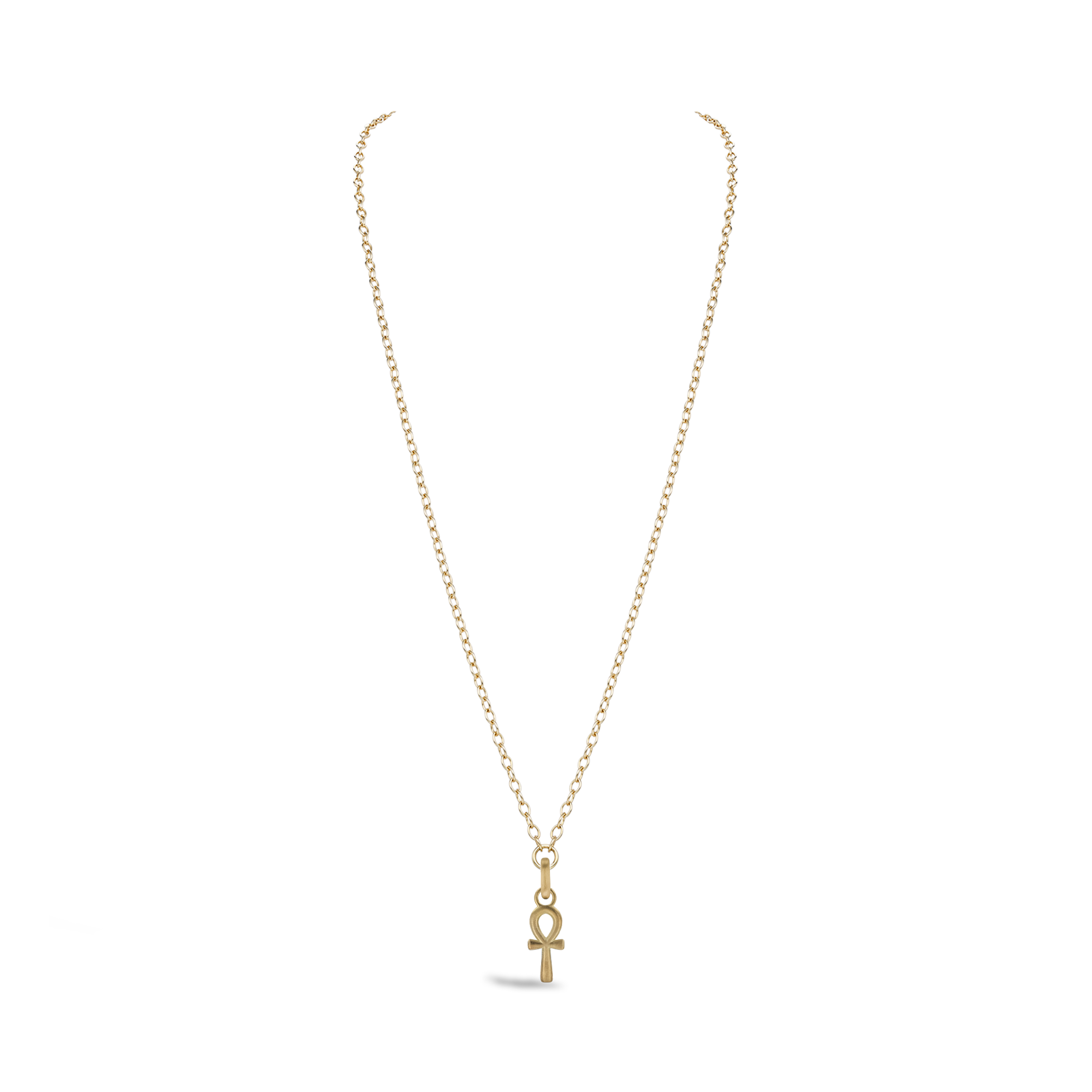 Small Ankh Cross Gold Pendant Charm _2