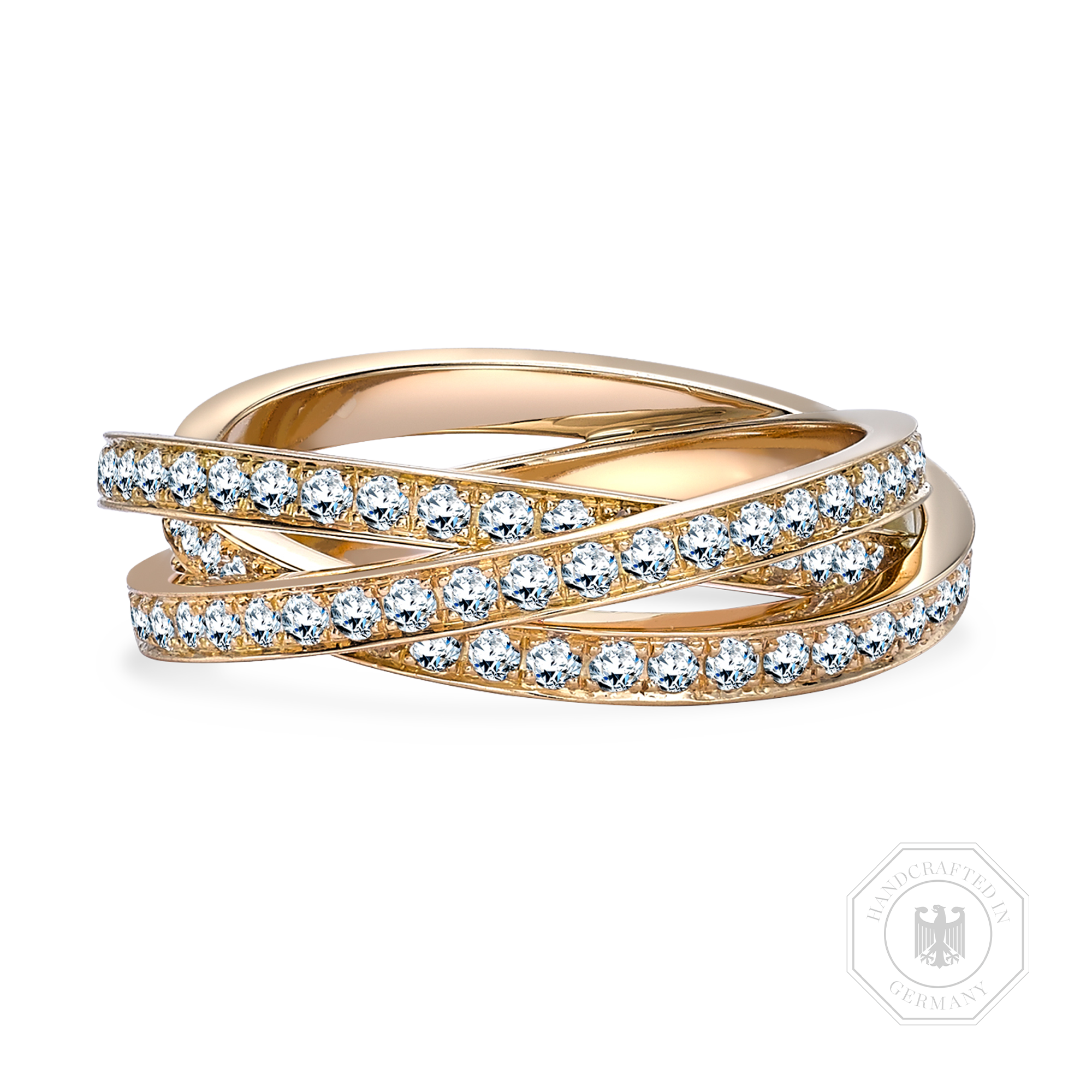 Trilogy Three-Row Diamond Ring Brilliant Cut, Three-Row, Grain Set_1