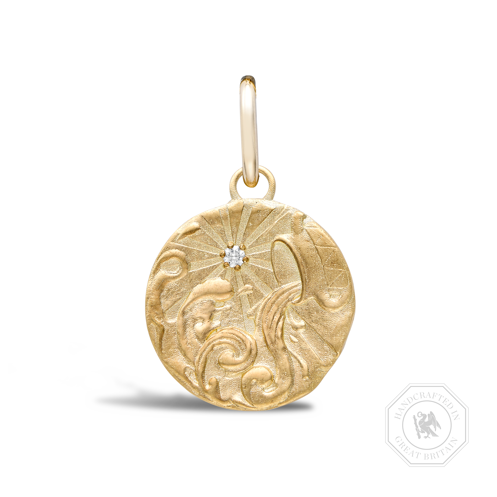 Aquarius Pendant Charm Brilliant cut, Claw set_1