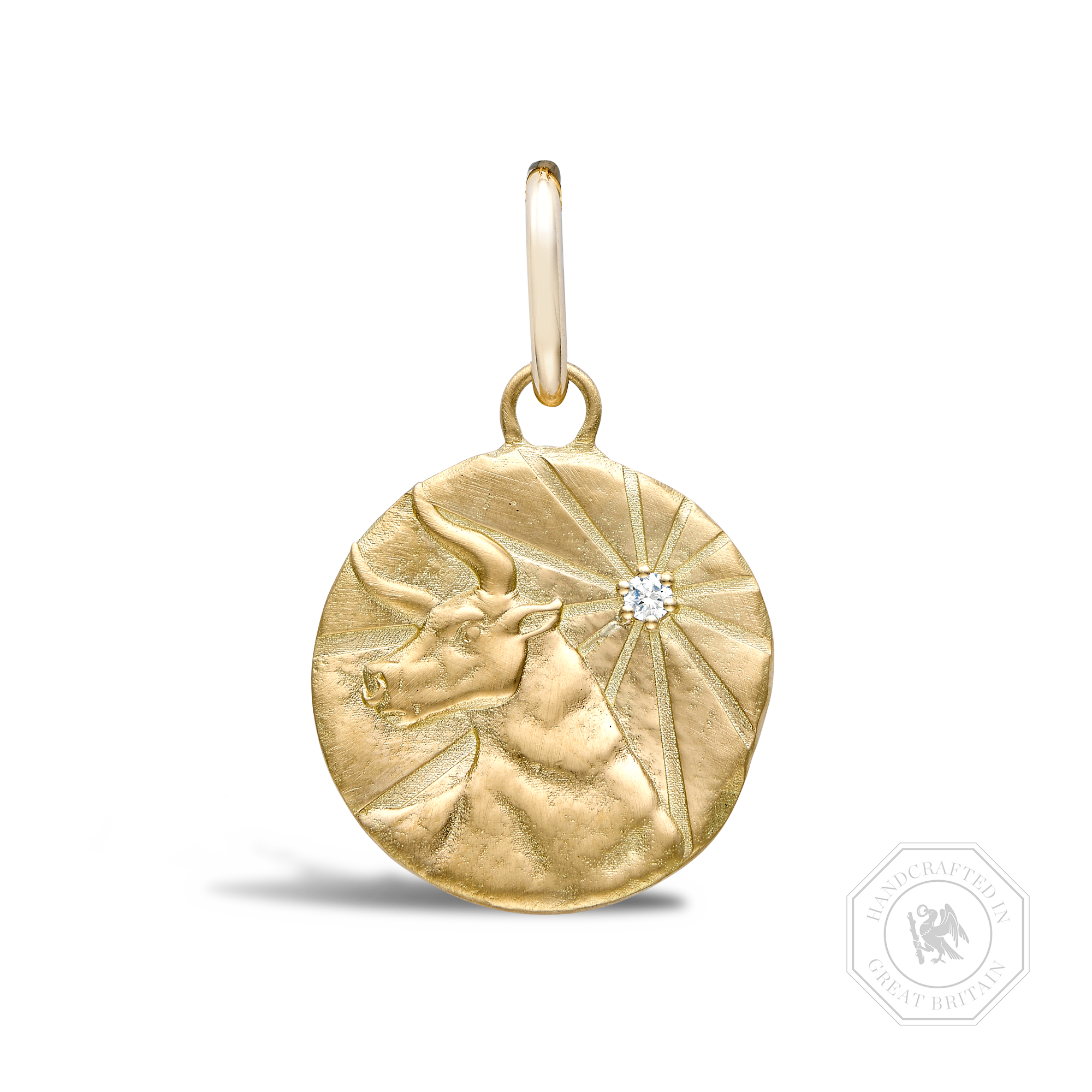 Taurus Pendant Charm Brilliant cut, Claw set_1