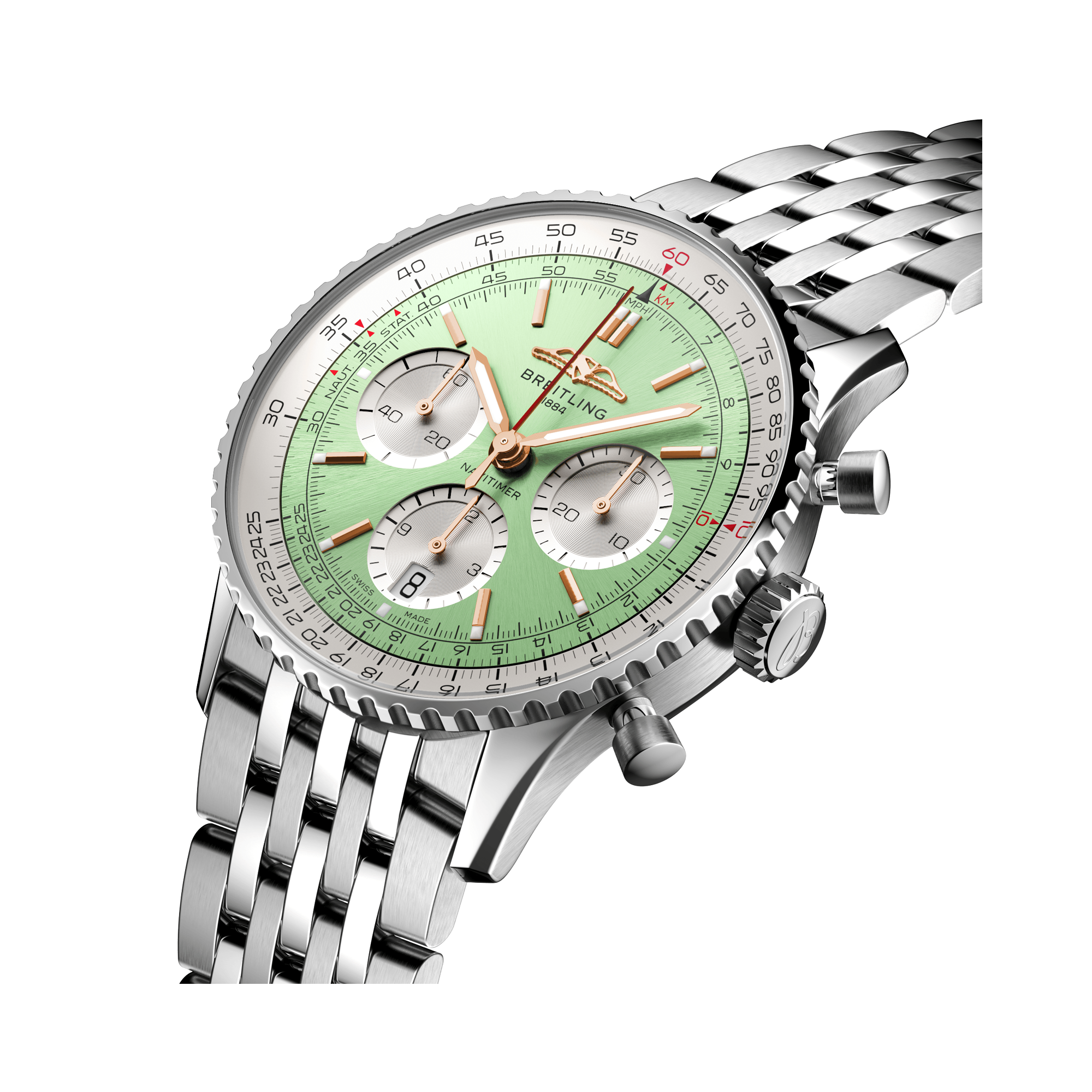 Breitling Navitimer B01 Chronograph 41 41mm, Mint Green Dial, Baton Numerals_3