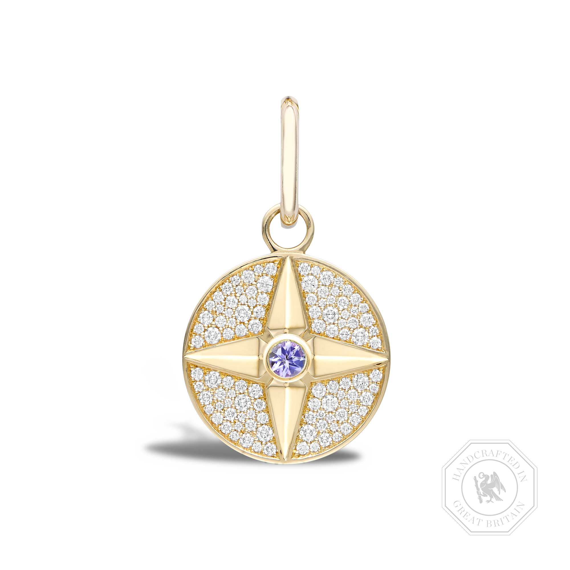 Tanzanite (December) Pendant Charm Brilliant cut, Claw set_1