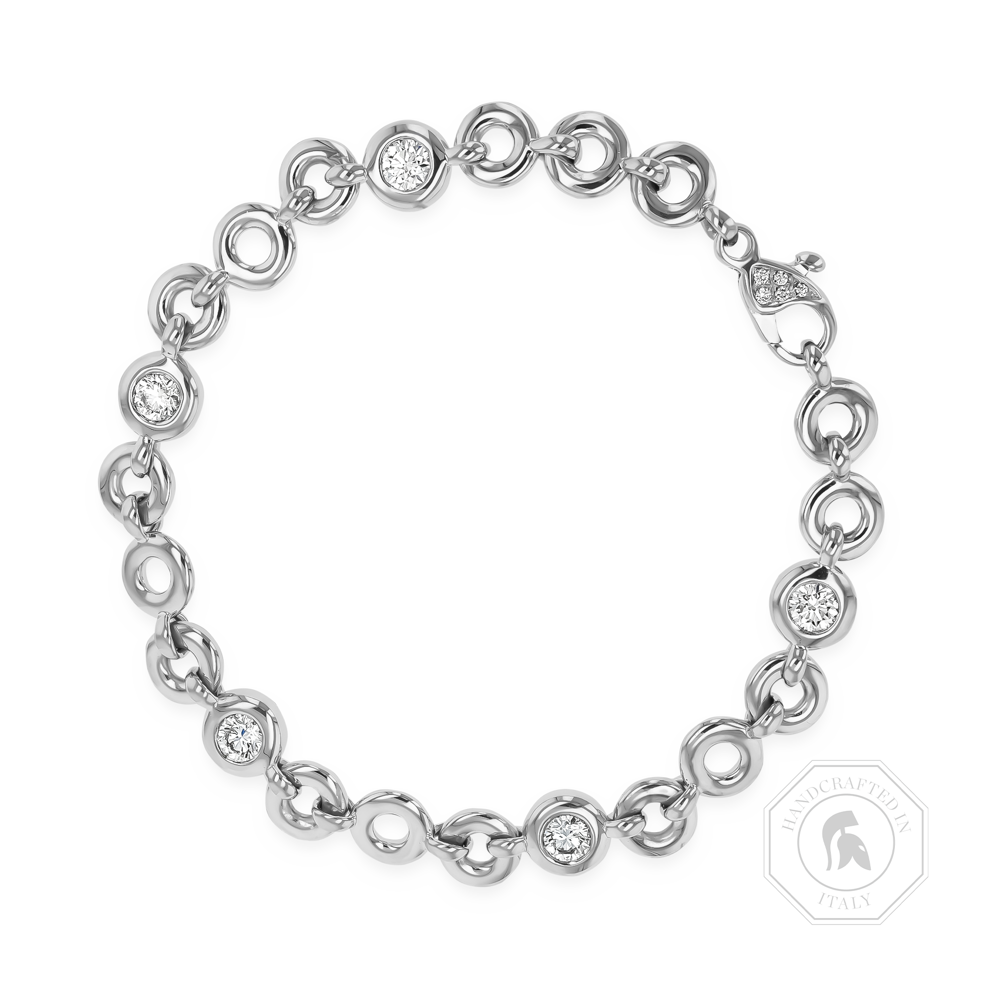 RockChain Five Stone Diamond Bracelet Brilliant Cut, Rubover Set_1
