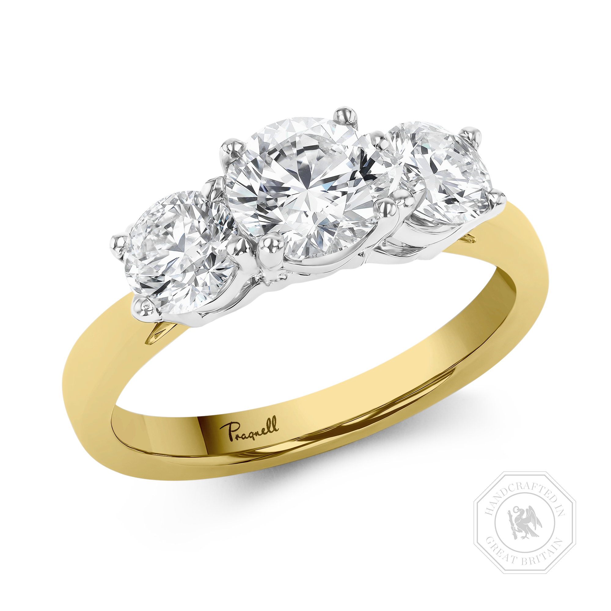 Classic 0.61ct Diamond Three Stone Ring Brilliant cut, Claw set_1