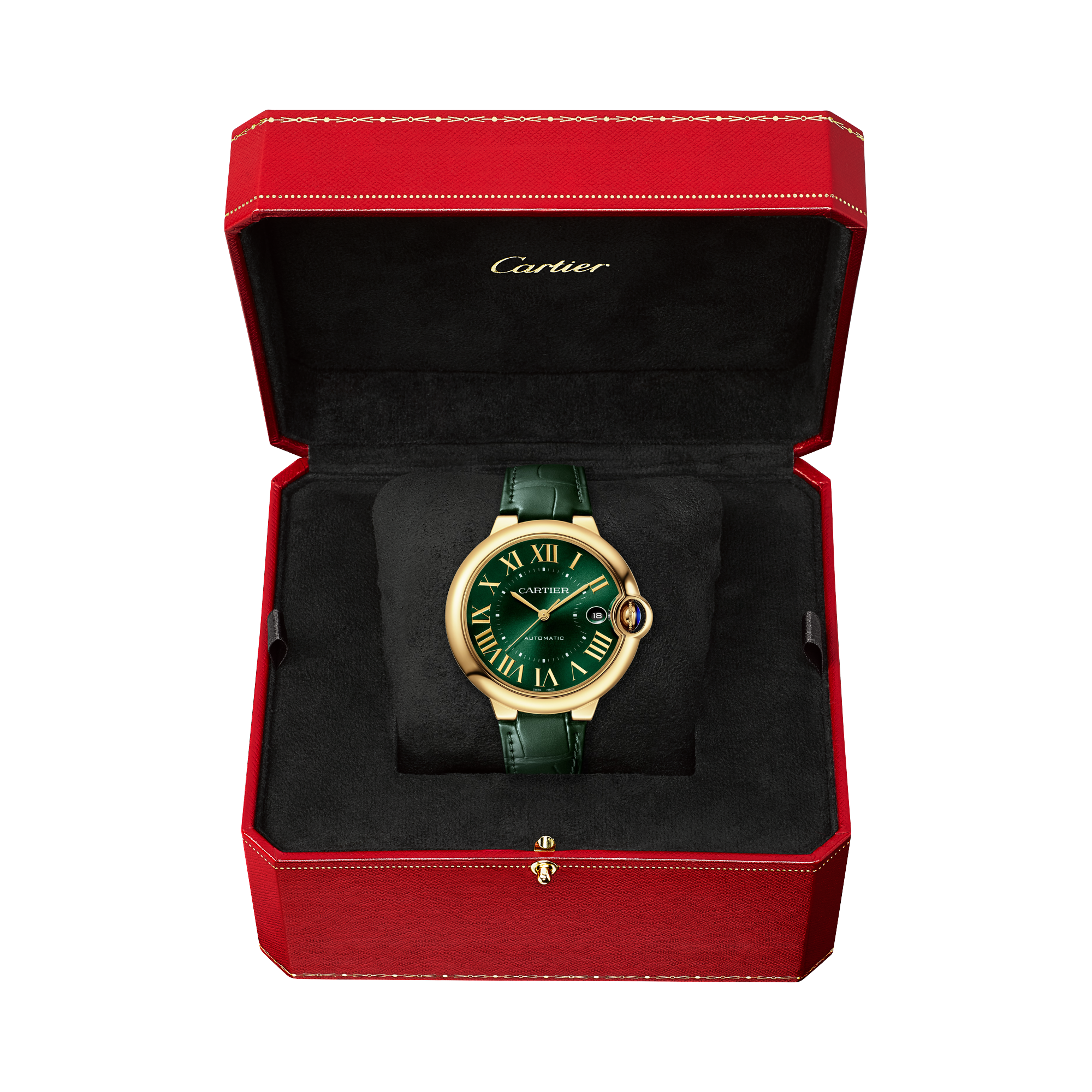 Cartier Ballon Bleu 40mm, Green Dial, Roman Numerals_4