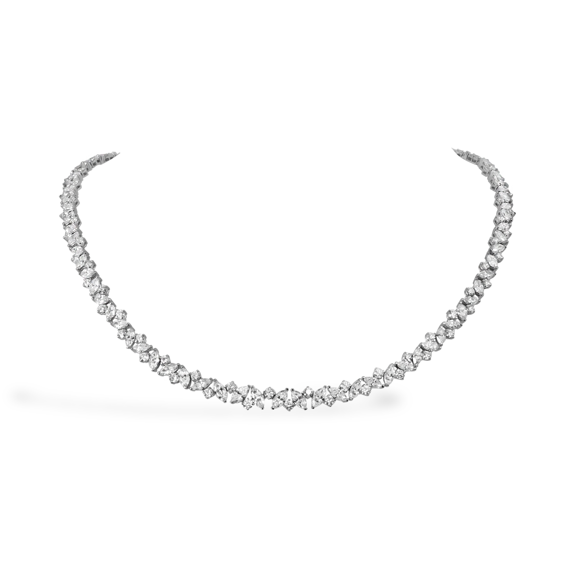 Masterpiece 15.60ct Marquise and Brilliant Cut Diamond Necklace Marquise Cut, Claw Set_1