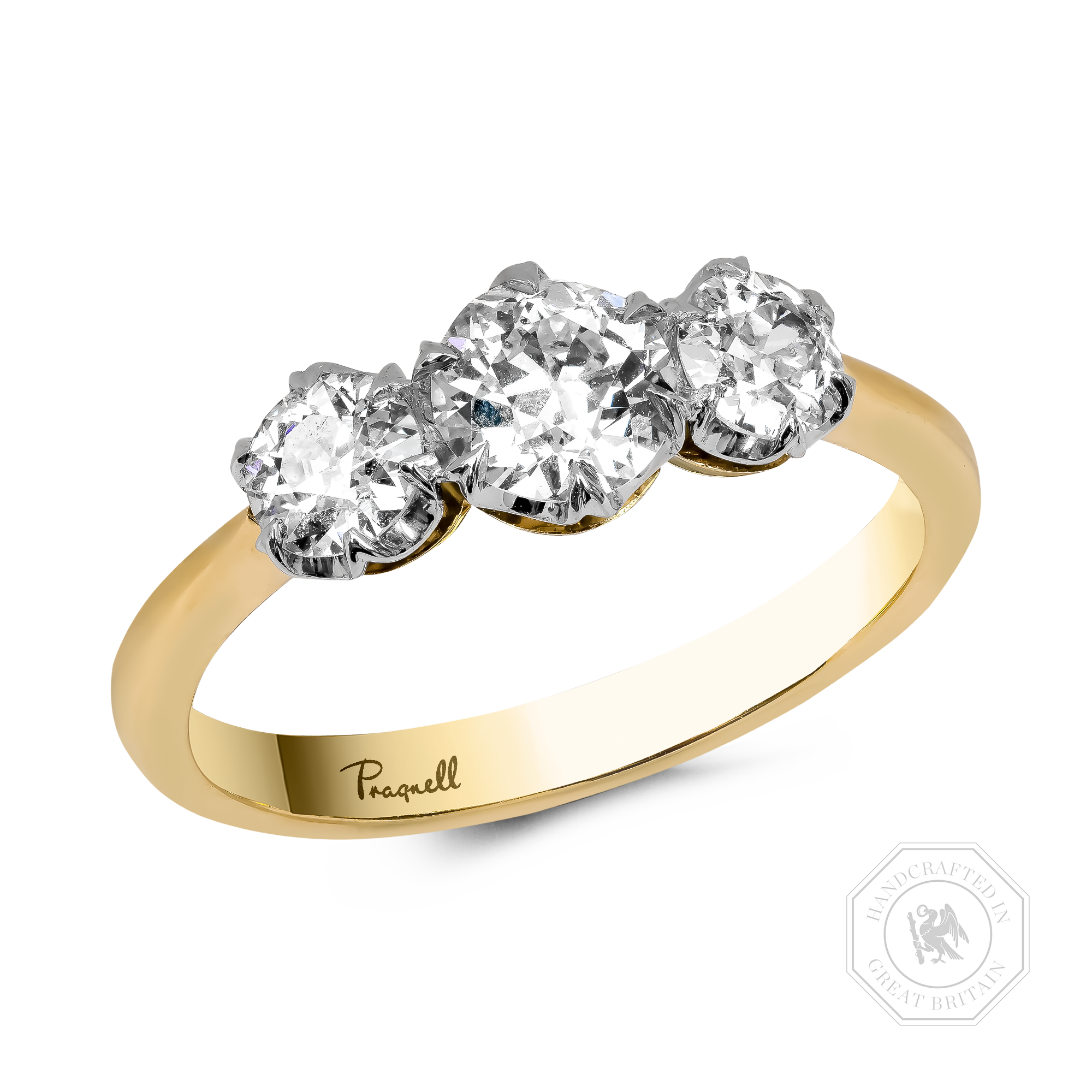 Coronet Old Cut 1.02ct Diamond Three Stone Ring Old Cut, Claw Set_1