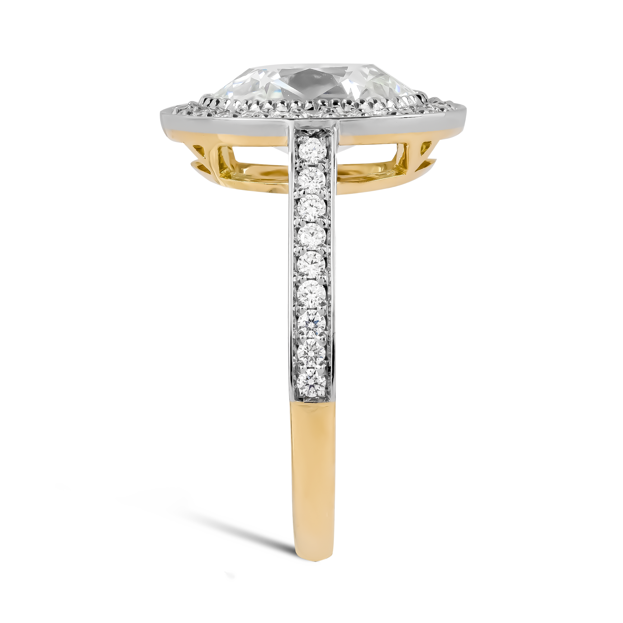 Oval Cut 2.32ct Diamond Cluster Ring Oval Cut, Grain Set_4