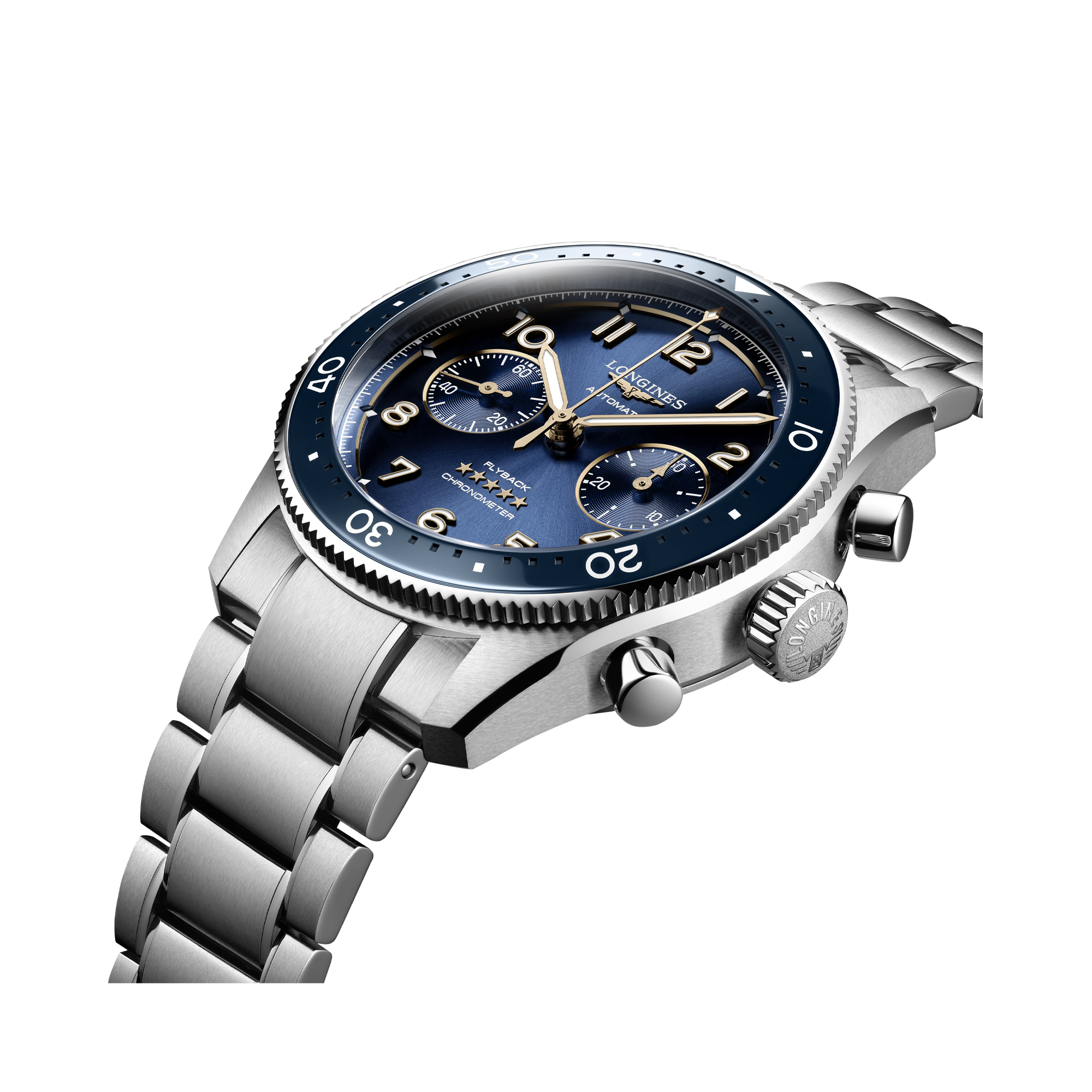 Longines Spirit Flyback 42mm, Blue Dial, Arabic Numerals_2