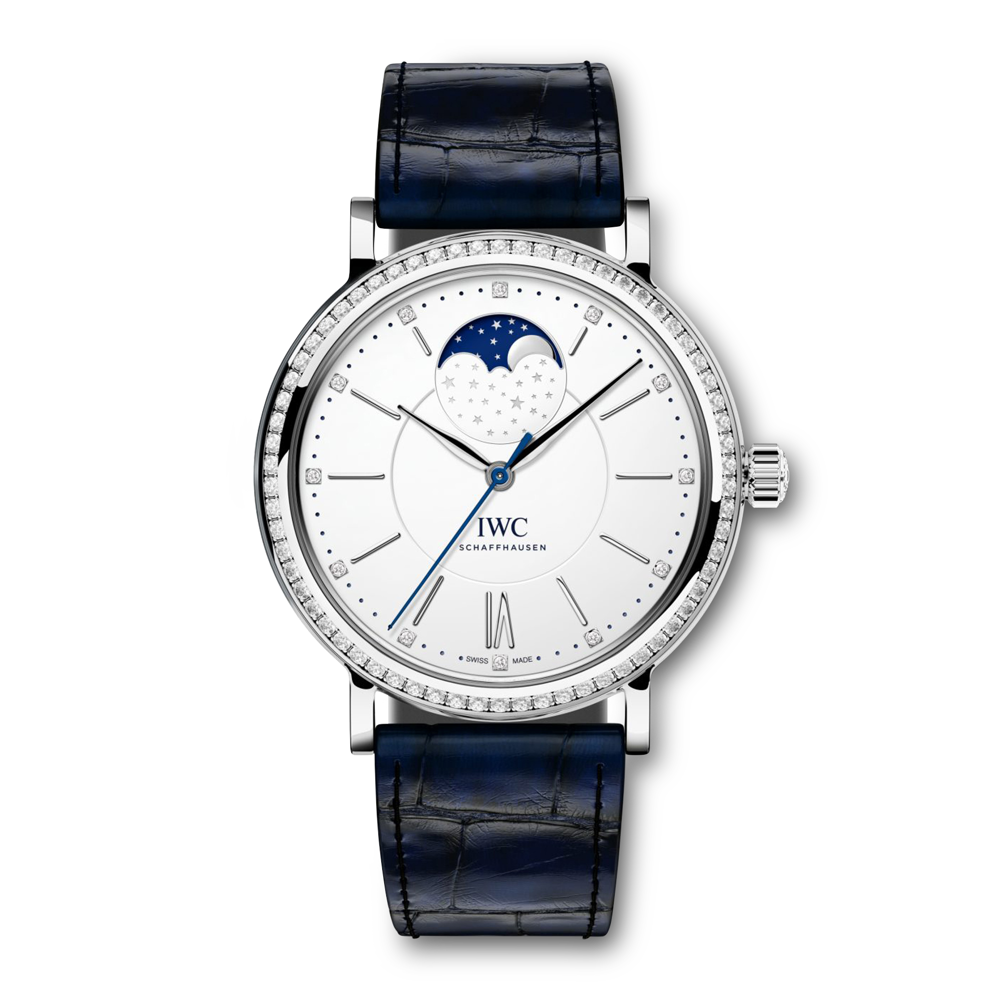 IWC Portofino Moon Phase 37 37mm, Silver Dial, Diamond Numerals_1