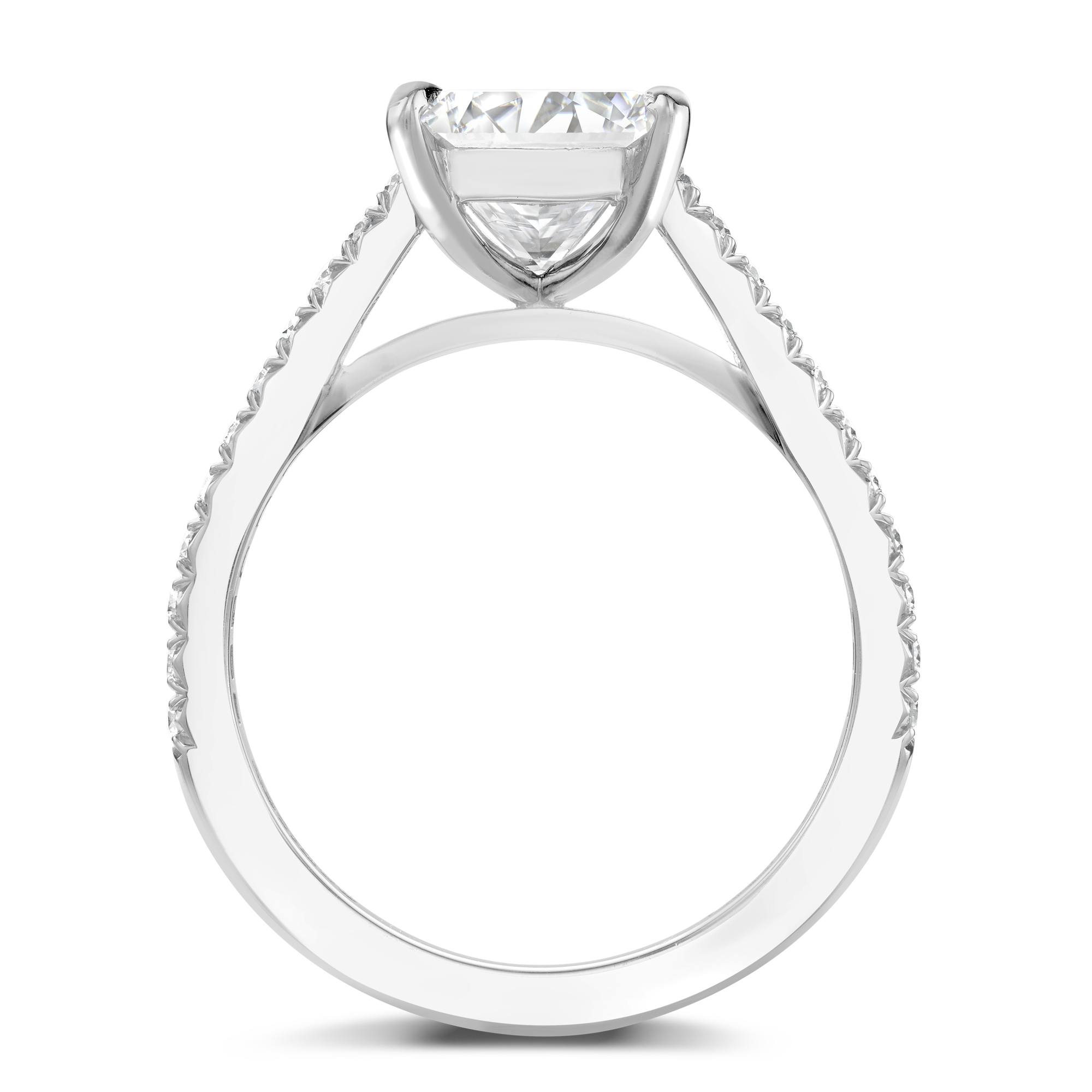 Princess Cut Diamond Ring Princess & Brilliant Cut, Claw & Channel Set_3