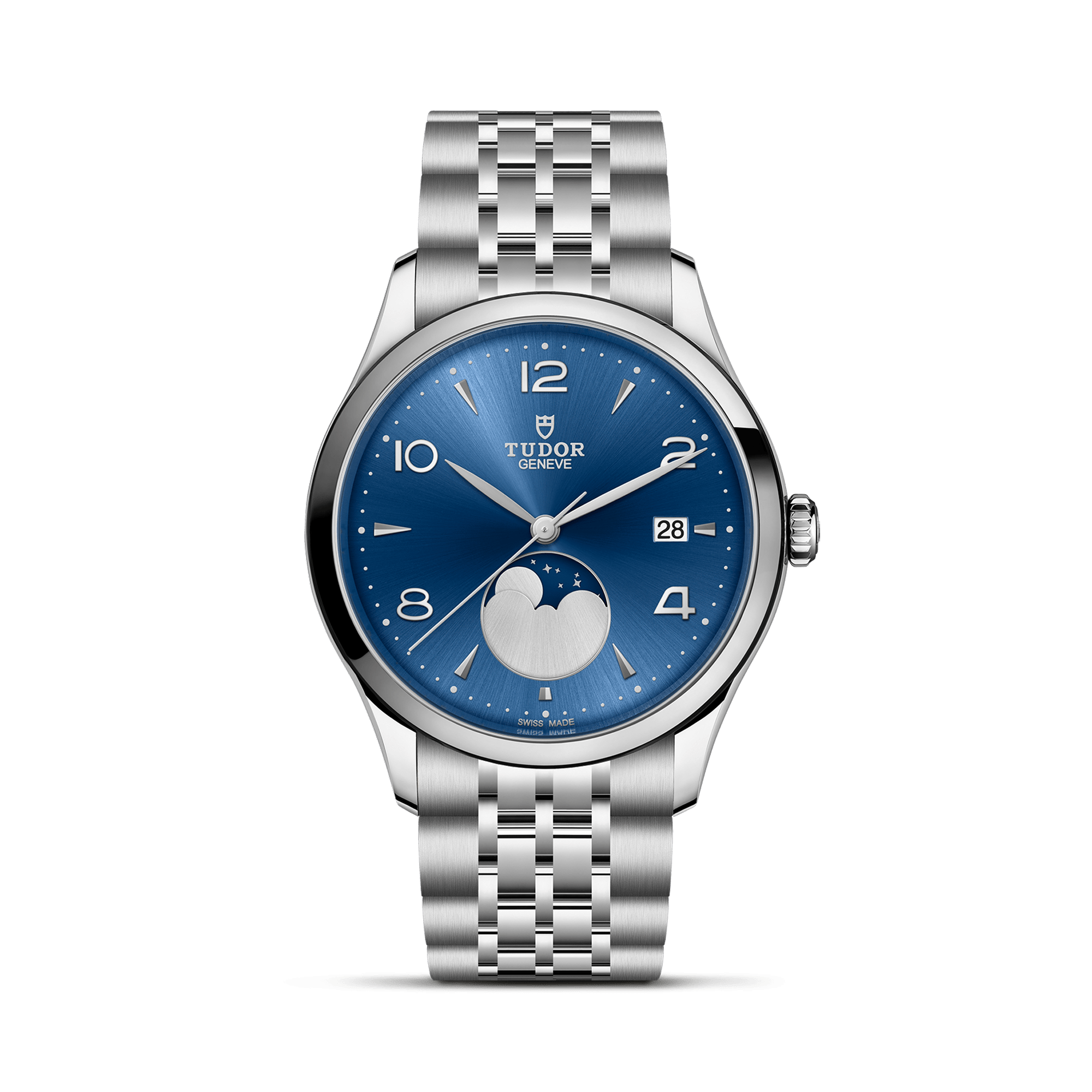 Tudor 1926 Luna 39mm. Blue Moonphase Dial. Arabic/Baton Numerals_1
