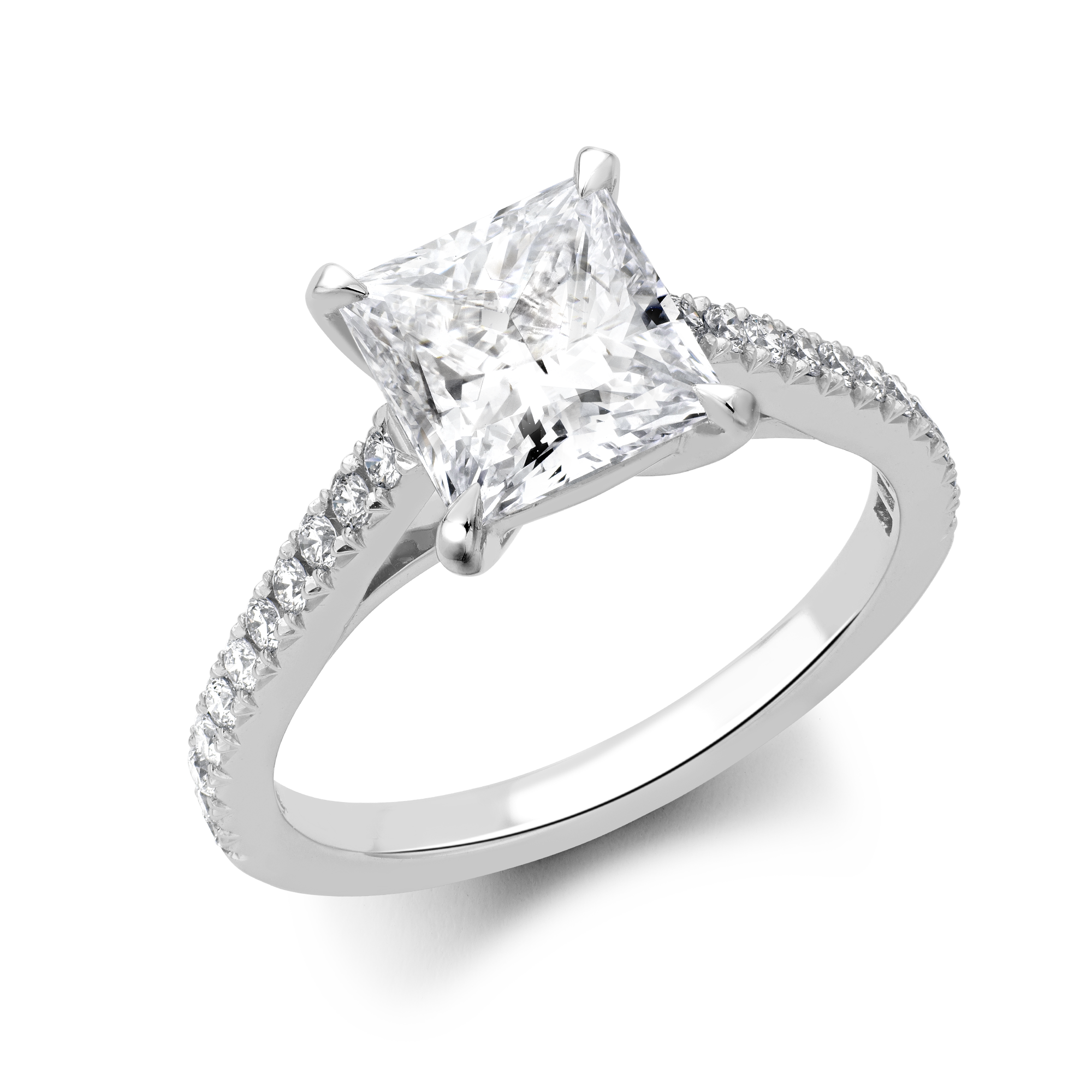 Buy 1.25 Carat Princess cut 14k White Gold Diamond Engagement Ring  Bernadina | GLAMIRA.co.uk