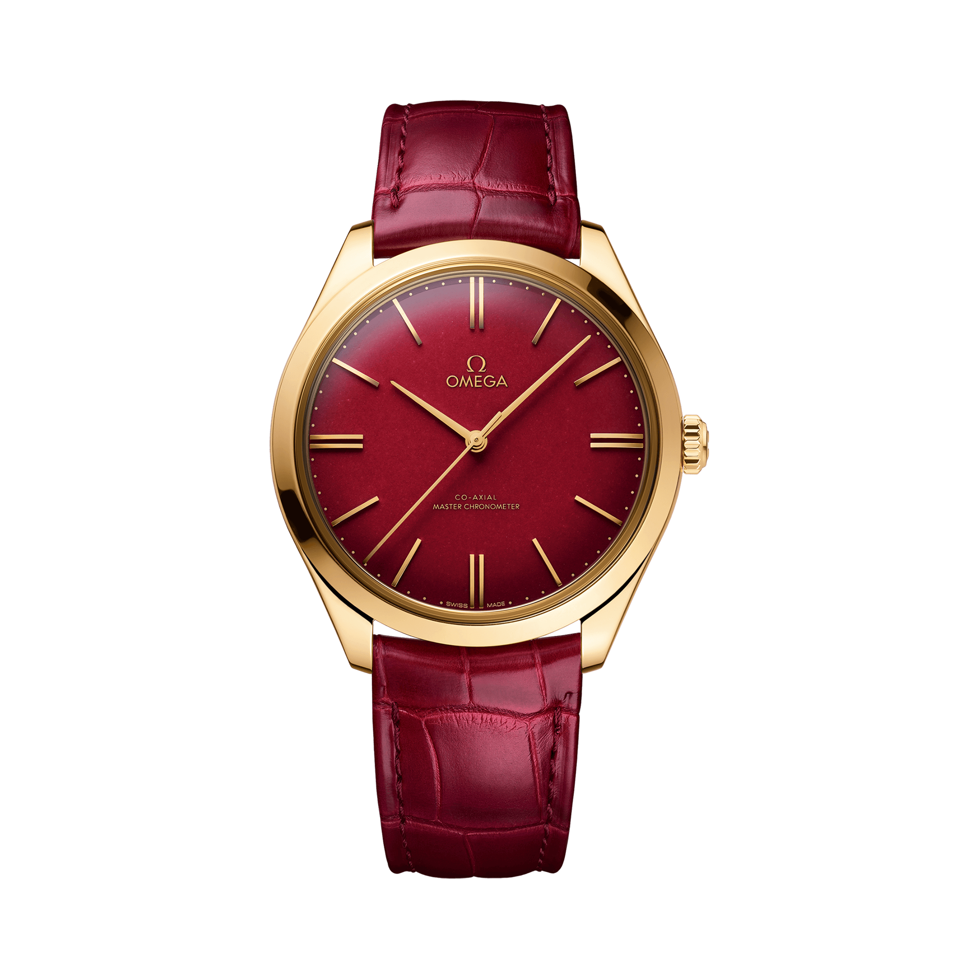 OMEGA De Ville Trésor 40mm, Red Dial, Baton Numerals_1