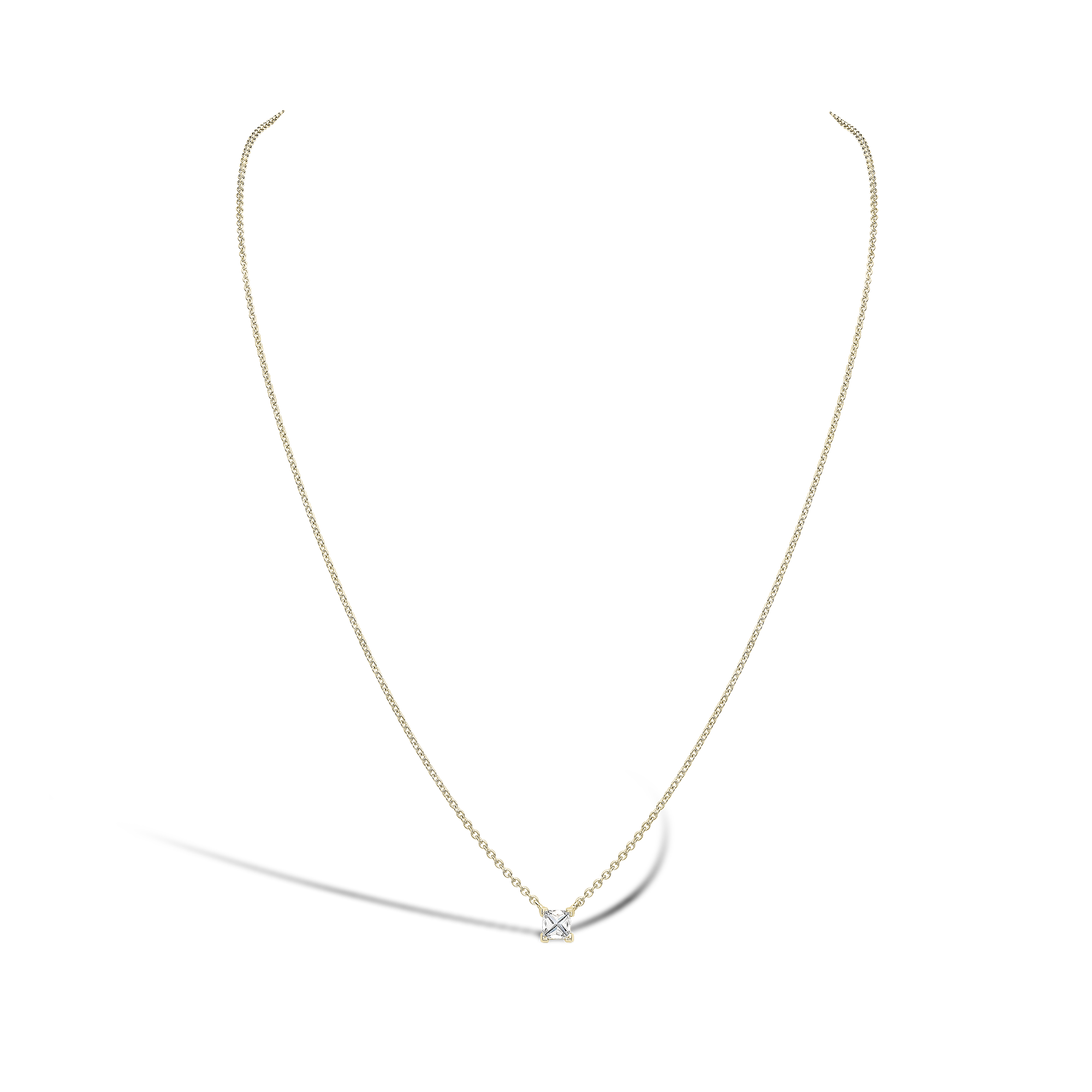 RockChic Diamond Solitaire Necklace Princess Cut, Claw Set_2