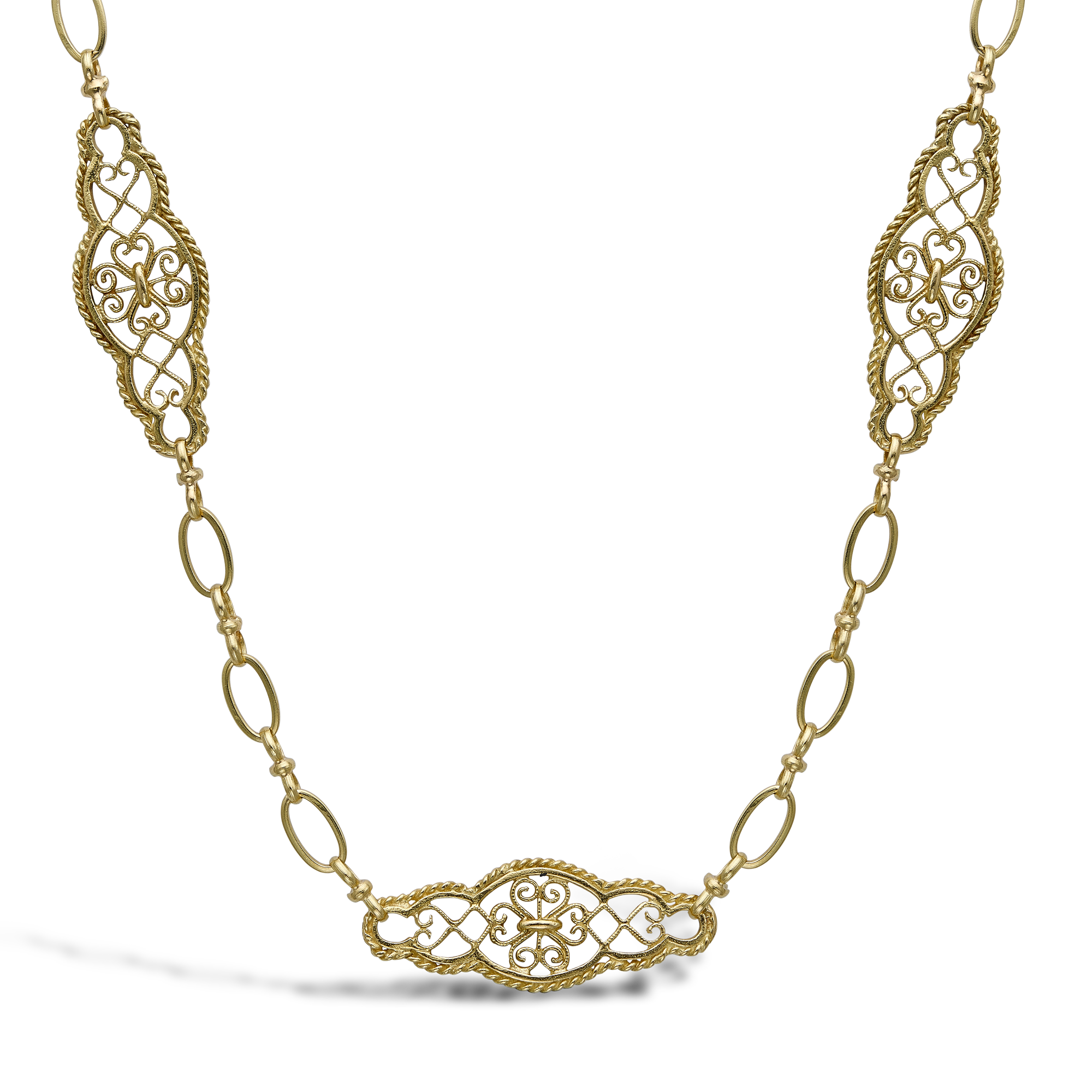 Edwardian Hearts & Diamonds Long Chain Necklace _2