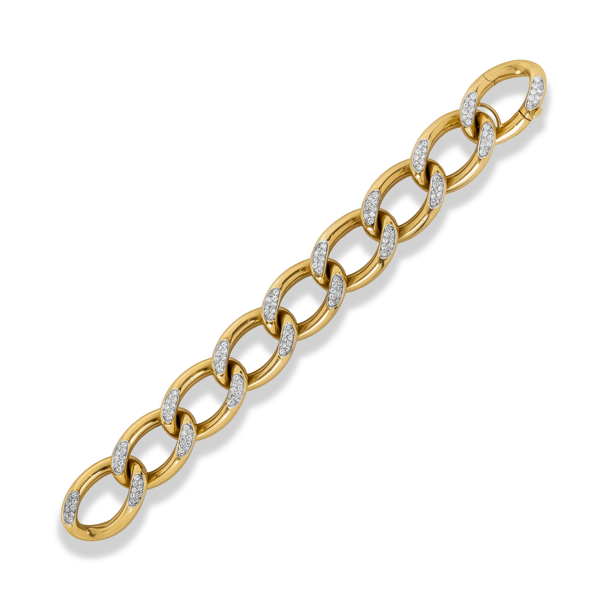 Retro Cartier 3.50ct Diamond Curb Link Bracelet Brilliant Cut, Pave Set_2