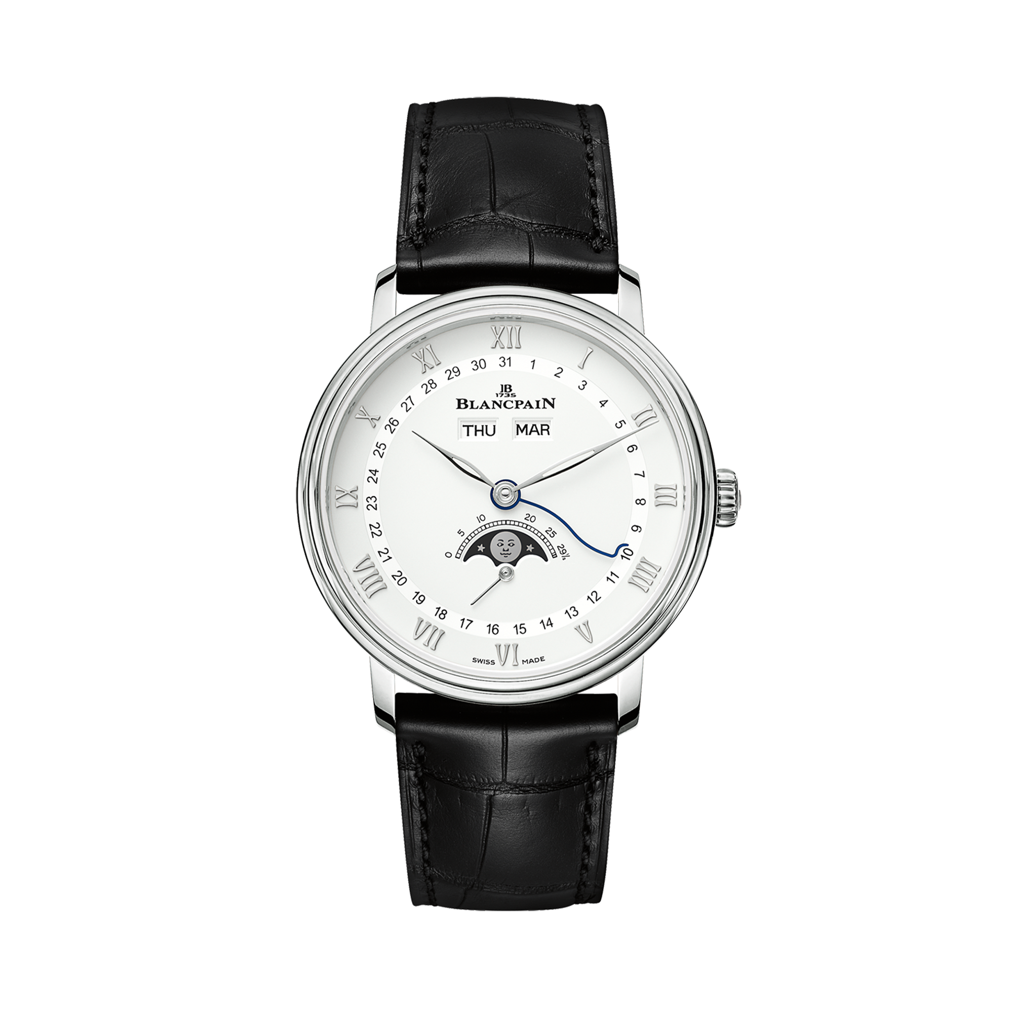 Blancpain Villeret Quantieme Complet 38mm, White Dial Roman Numerals_1