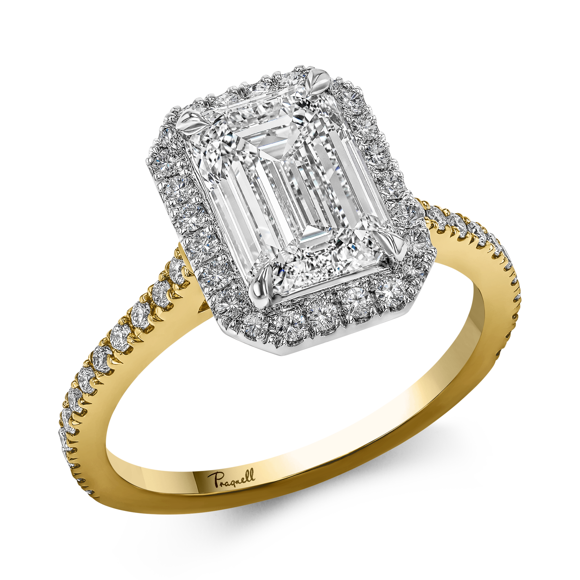 Classic 2.50ct Diamond Cluster Ring Emerald Cut, Claw Set_1