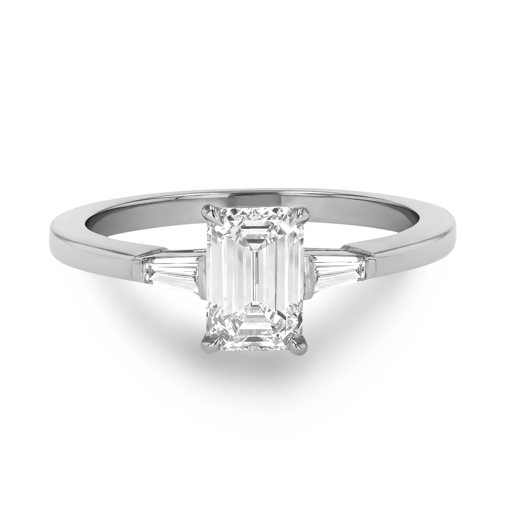 Regency 1.01ct Diamond Solitaire Ring Emerald Cut, Claw Set_2