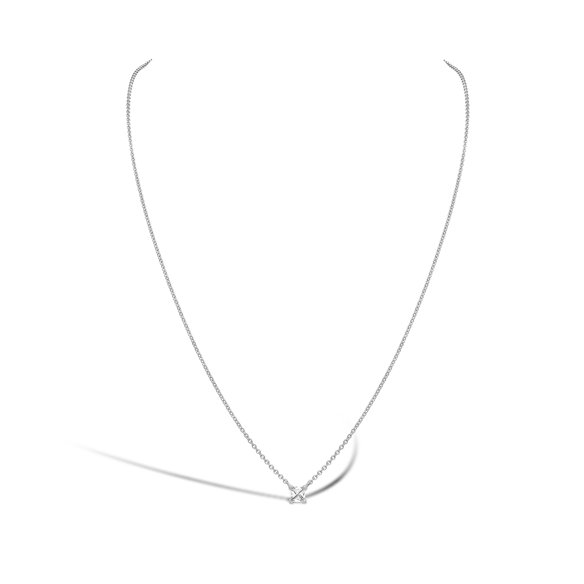 RockChic Diamond Solitaire Necklace Princess Cut, Claw Set_2